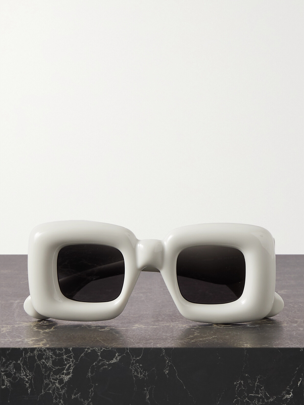 Shop Loewe Inflated Oversized Square-frame Acetate Sunglasses In White