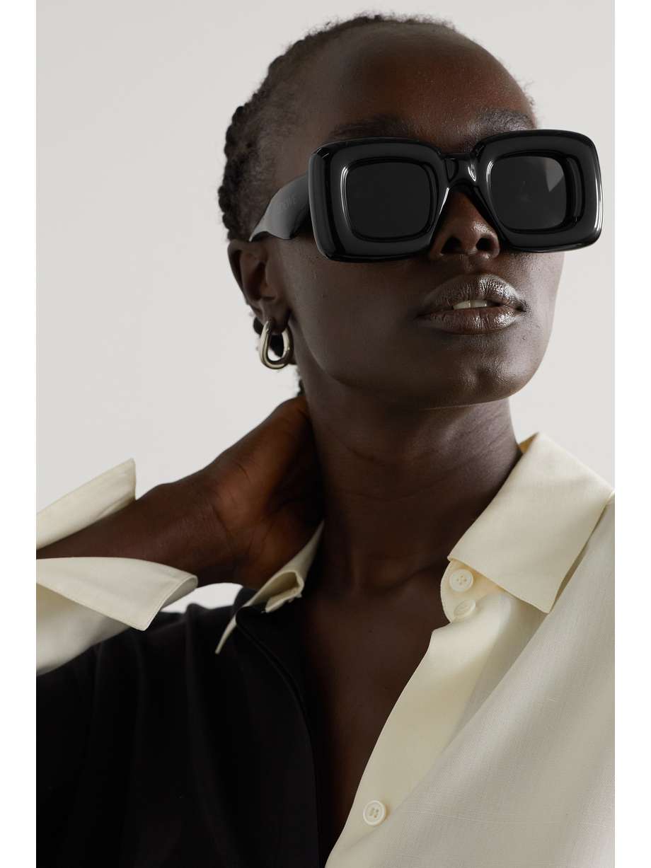 Inflated oversized square-frame acetate sunglasses Loewe
