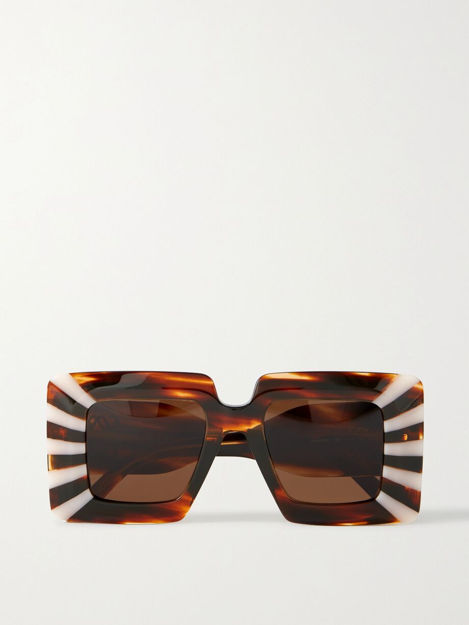 Oversized square-frame tortoiseshell acetate sunglasses, Loewe