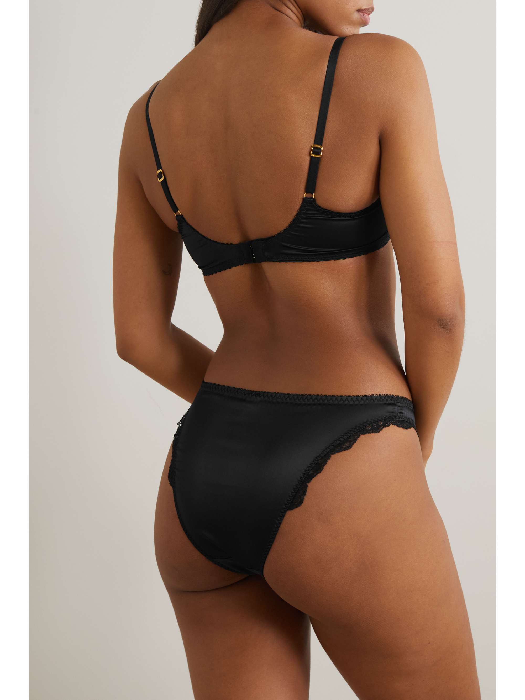 AGENT PROVOCATEUR Solane lace-trimmed satin briefs