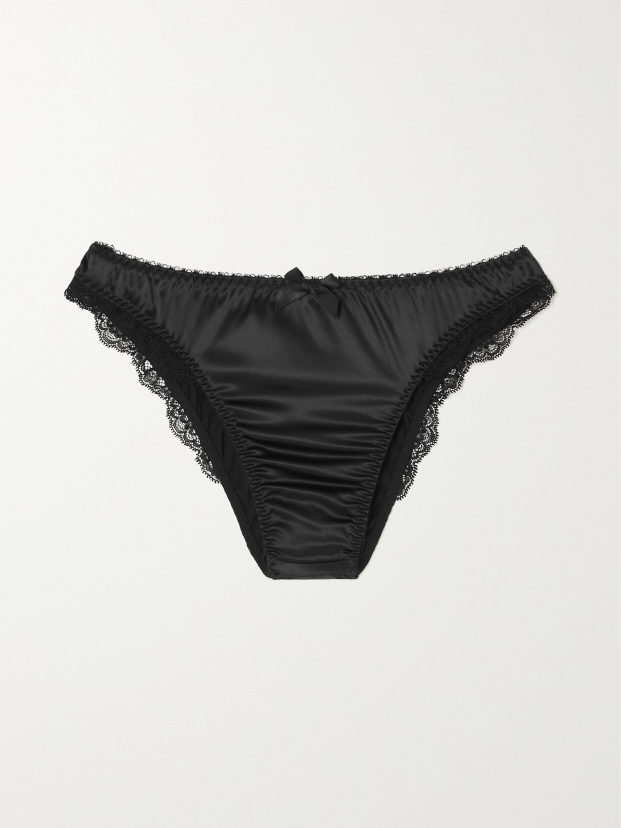 Agent Provocateur - Sloane Lace-trimmed Satin Briefs - Black