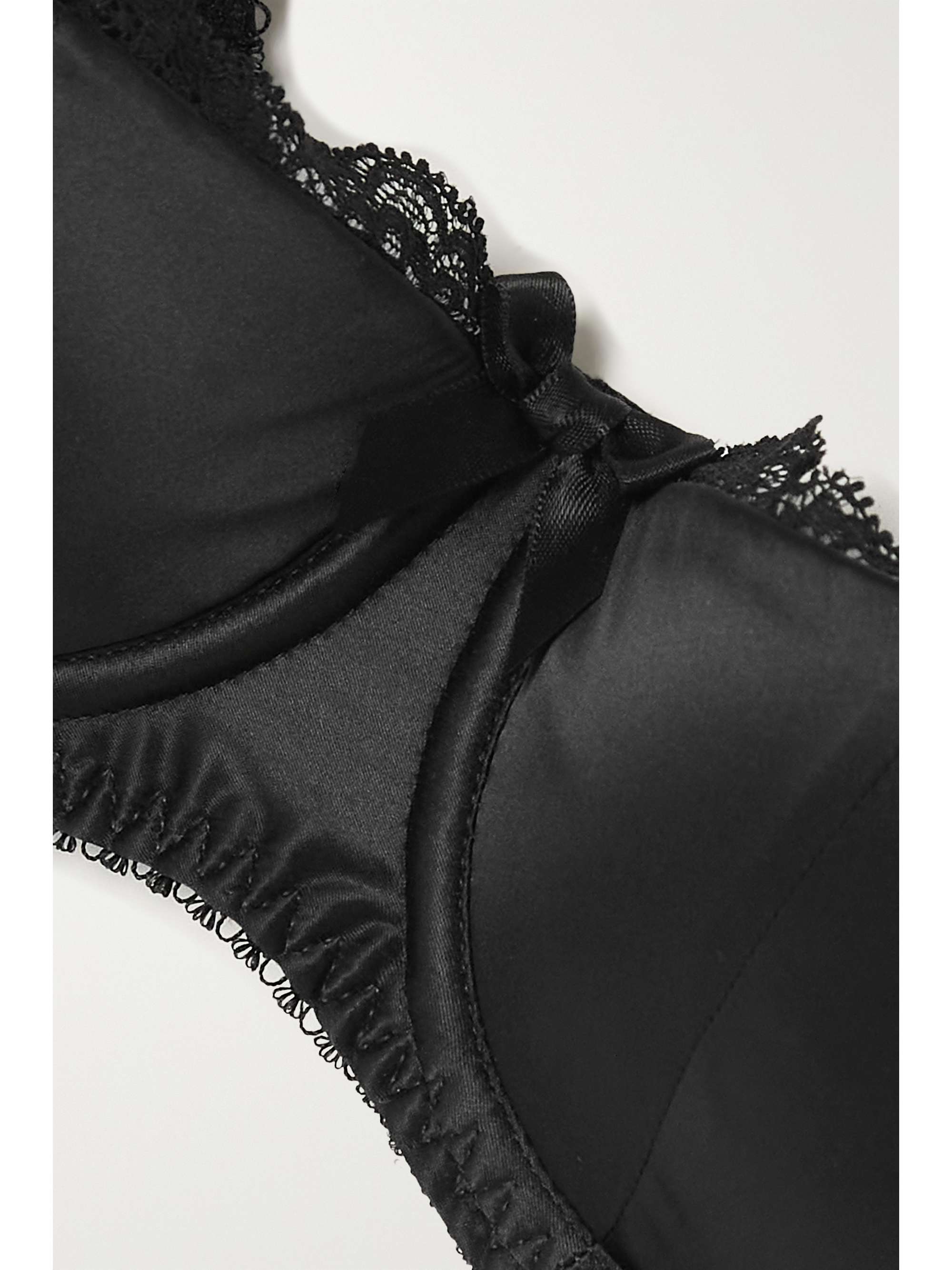 AGENT PROVOCATEUR Sloane lace-trimmed satin balconette bra