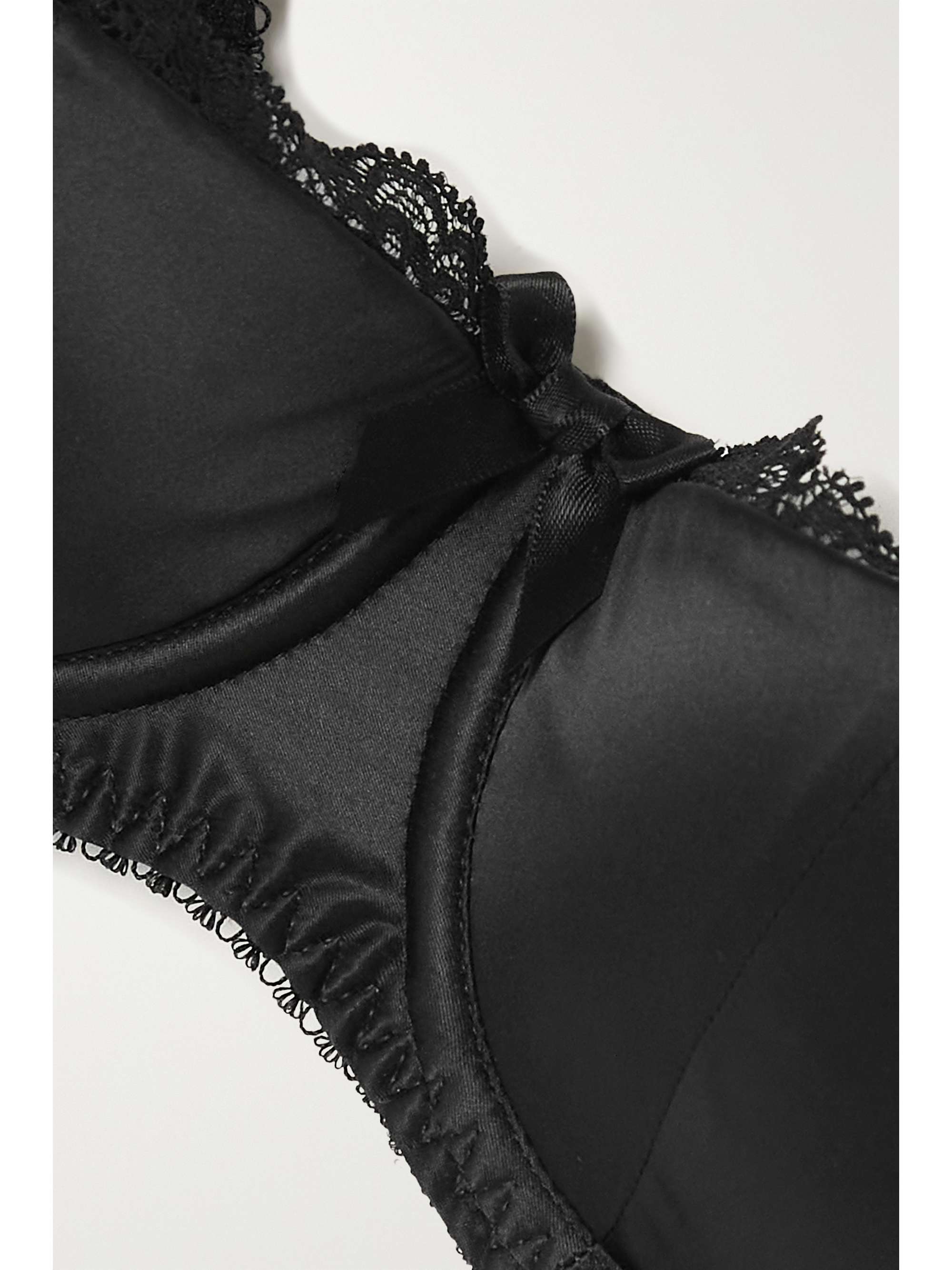 AGENT PROVOCATEUR Sloane lace-trimmed satin balconette bra | NET-A-PORTER