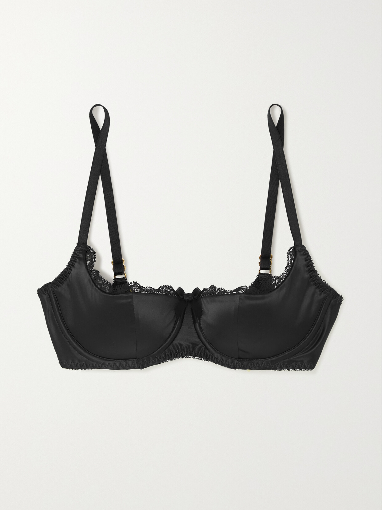 Agent Provocateur - Sloane Lace-trimmed Satin Balconette Bra - Black