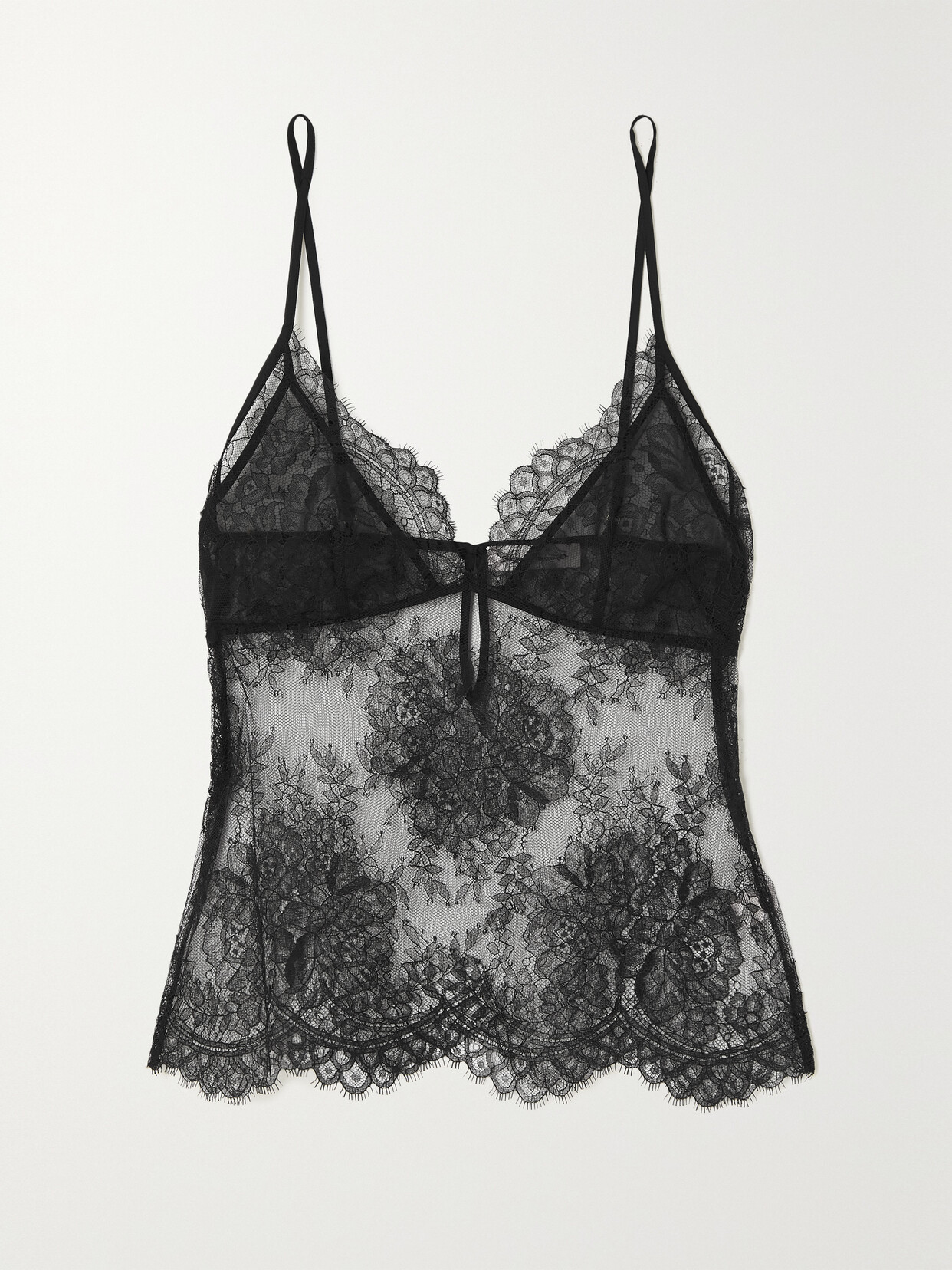 Agent Provocateur - Kiya Lace And Chiffon Chemise - Black