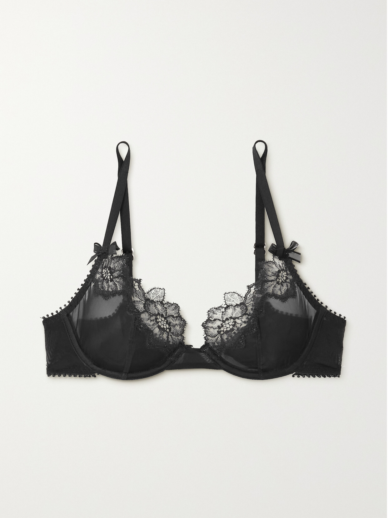 Agent Provocateur Shania Bowembellished Leavers Lacetrimmed Mesh