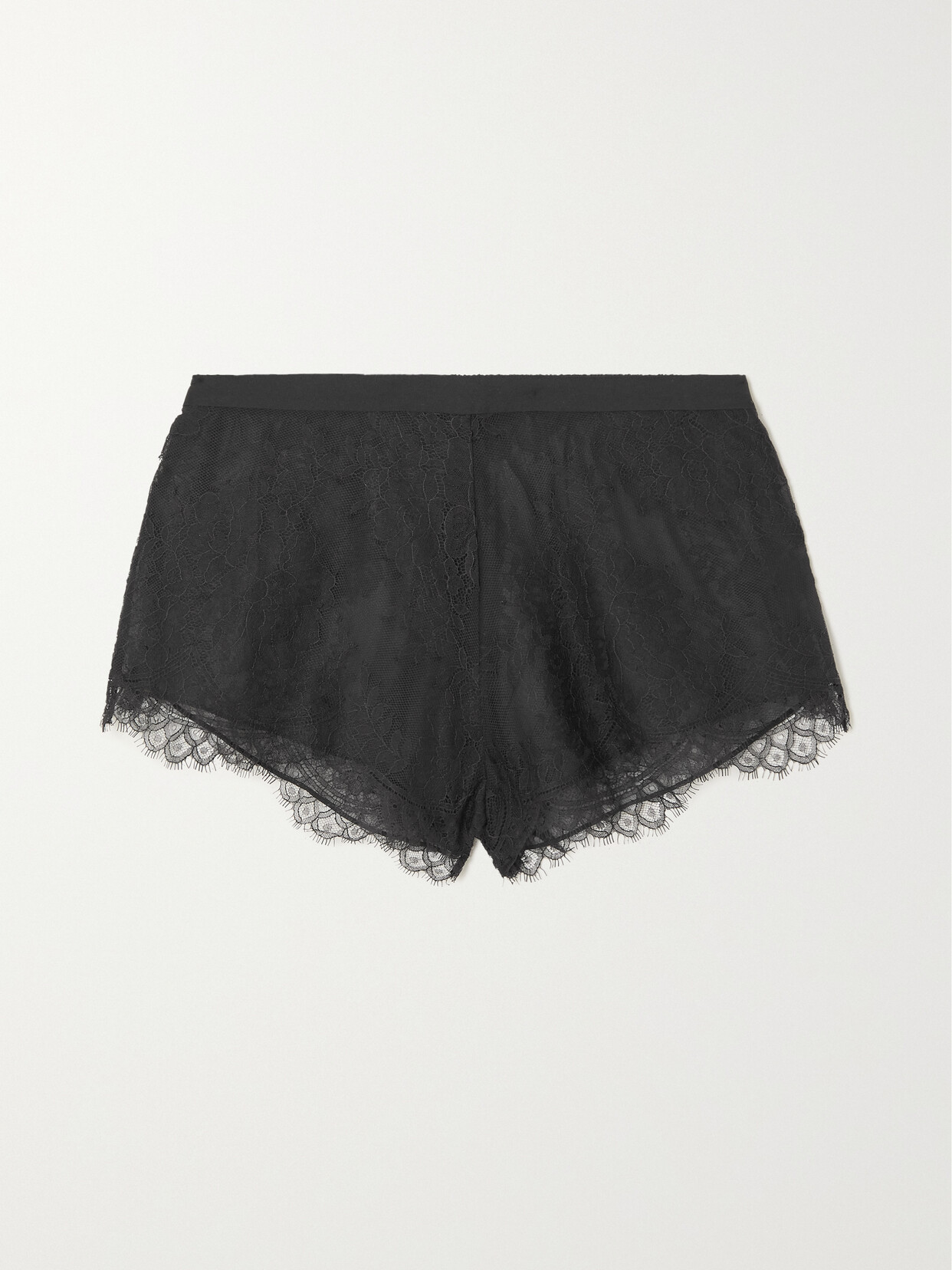 Agent Provocateur - Kiya Satin-trimmed Lace Pajama Shorts - Black