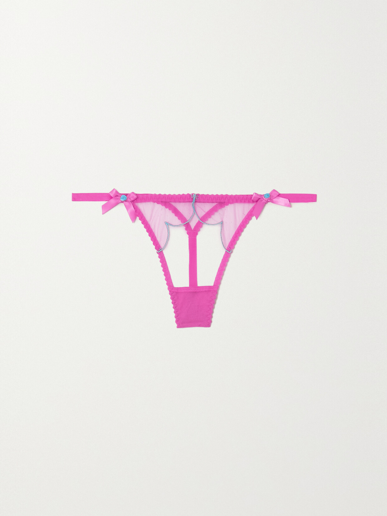 Agent Provocateur Lorna Embroidered Tulle Thong