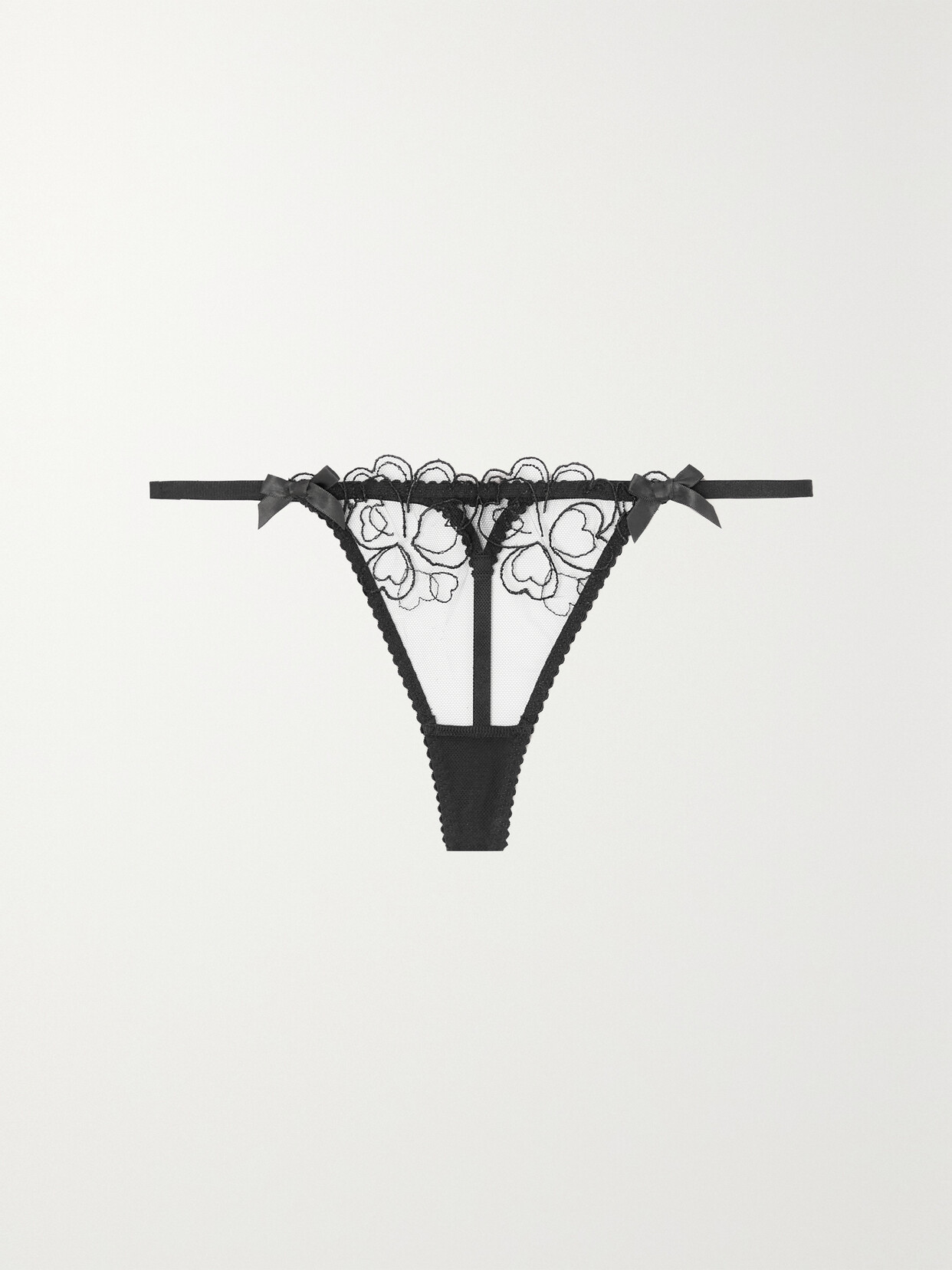 Agent Provocateur Maysie Embroidered Tulle Thong In 001000 Black