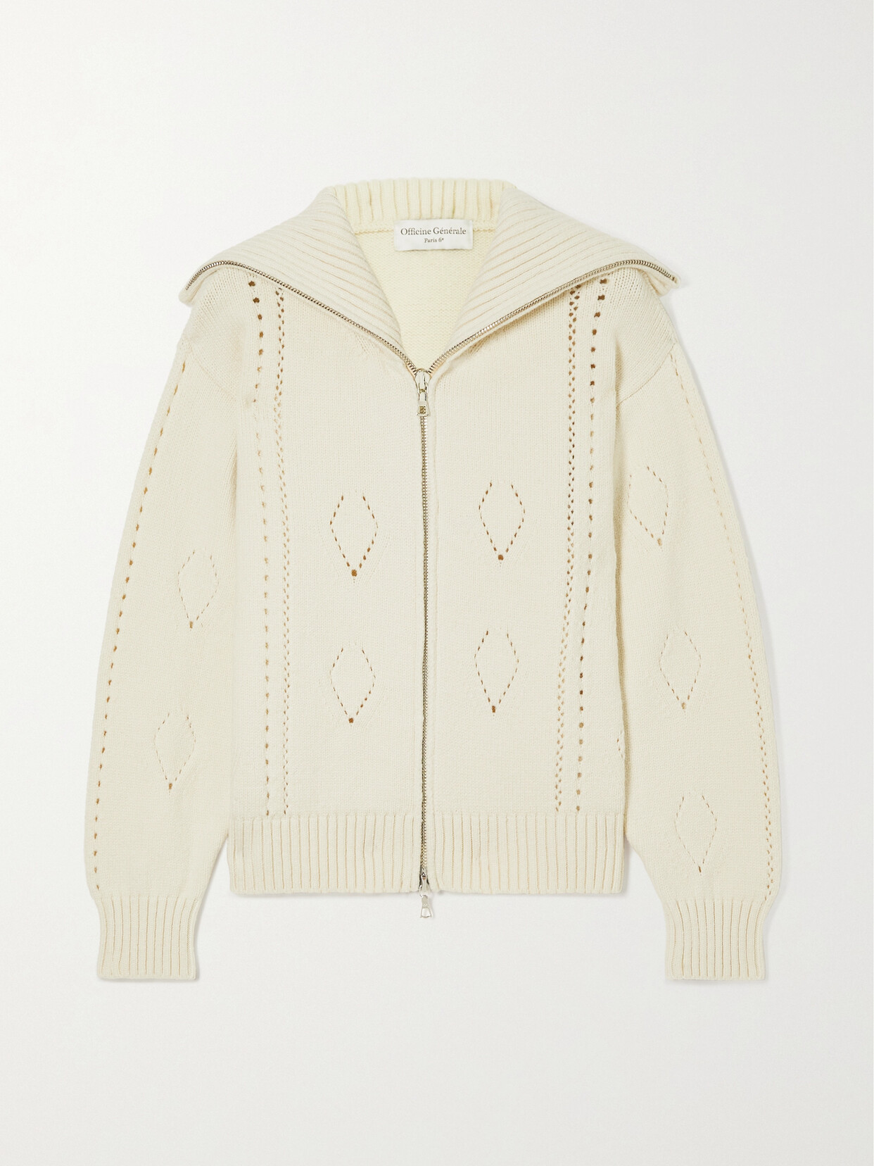 Officine Générale - Vionie Pointelle-knit Cardigan - Neutrals