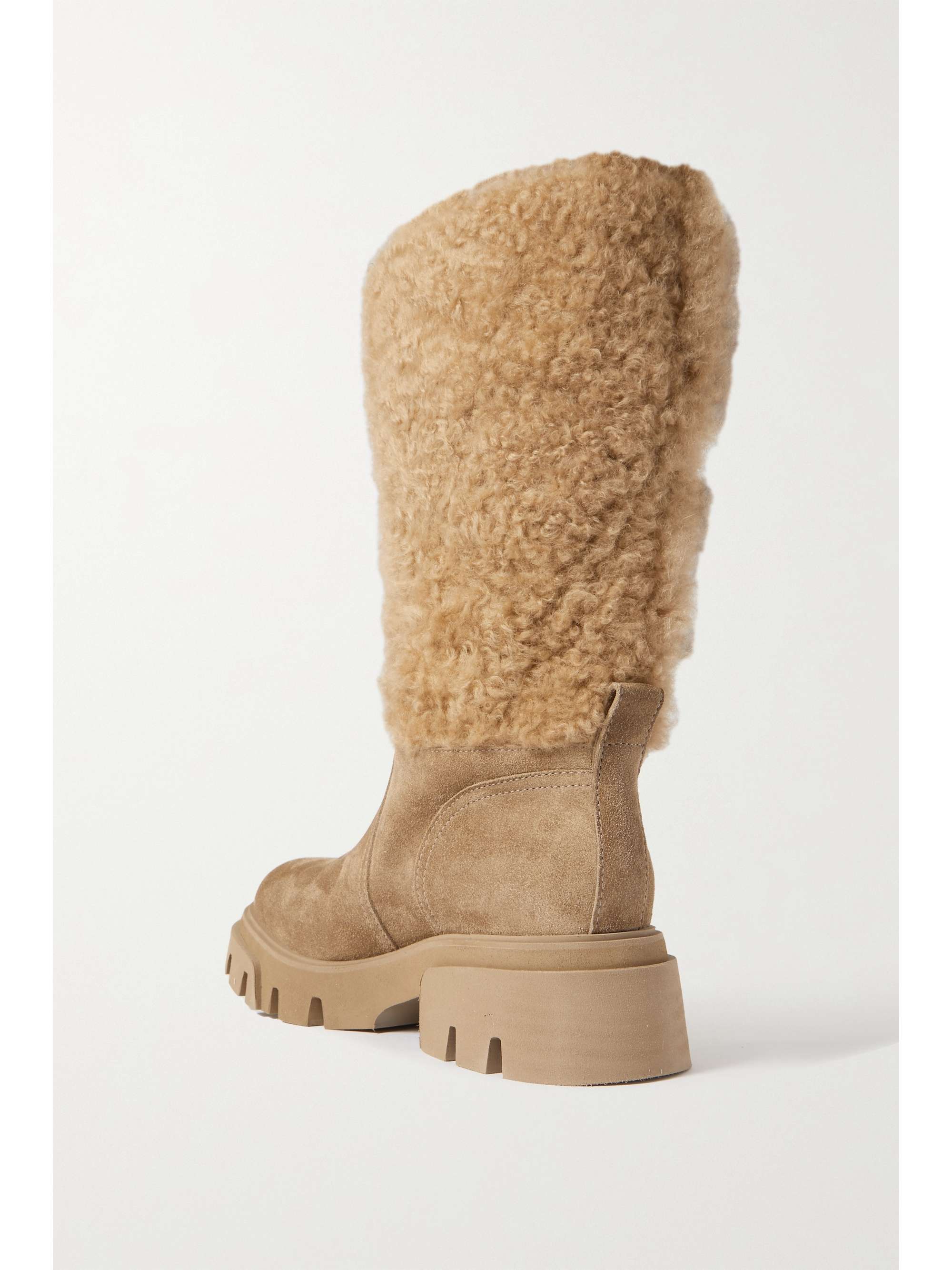 BRUNELLO CUCINELLI Shearling and suede ankle boots