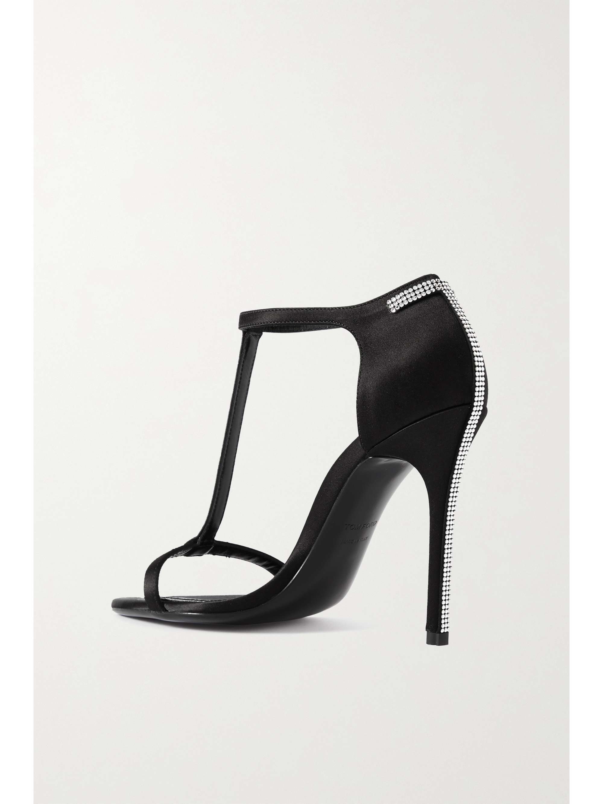 TOM FORD Iconic T crystal-embellished satin sandals | NET-A-PORTER