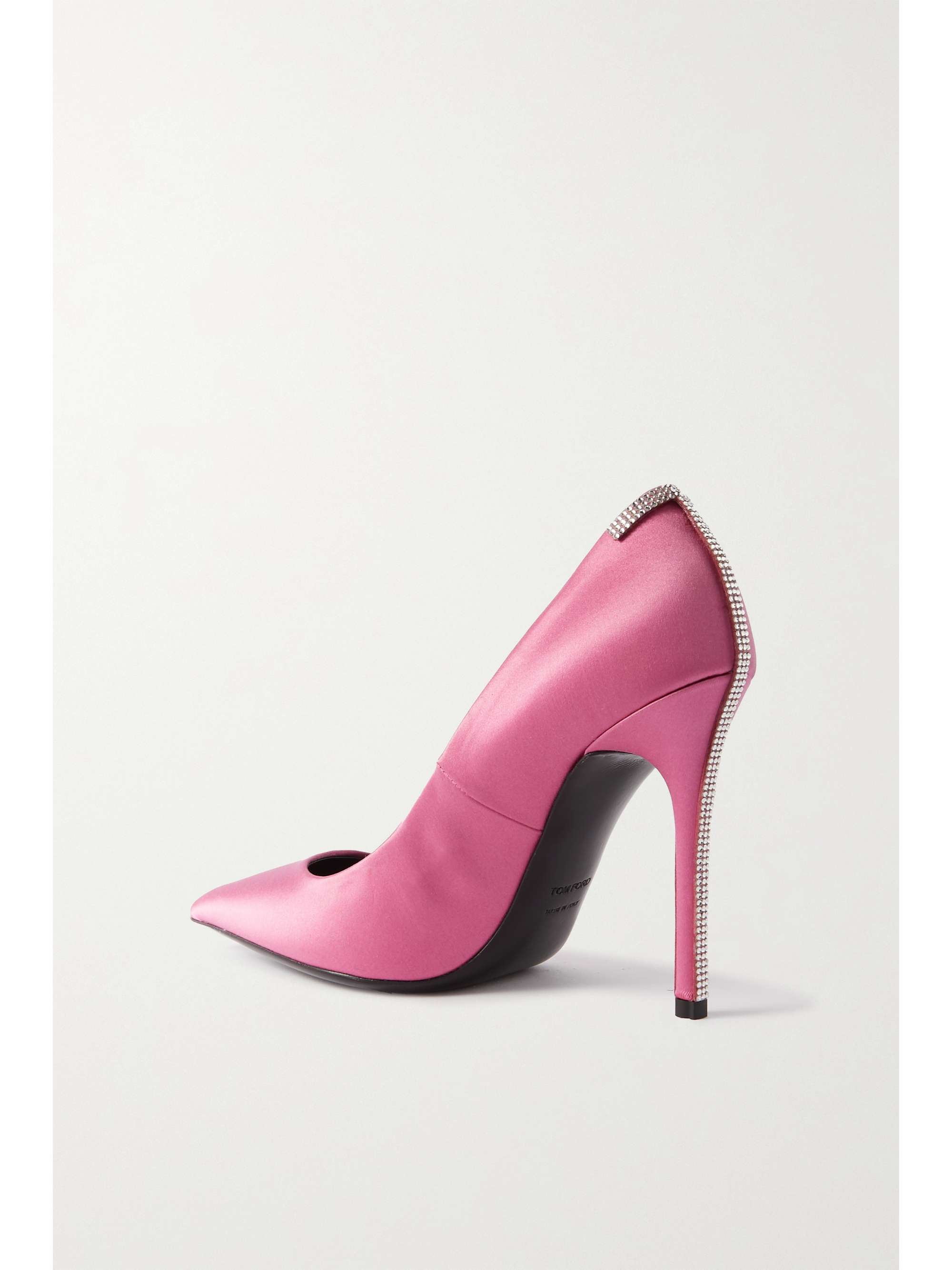 TOM FORD Iconic T crystal-embellished satin pumps