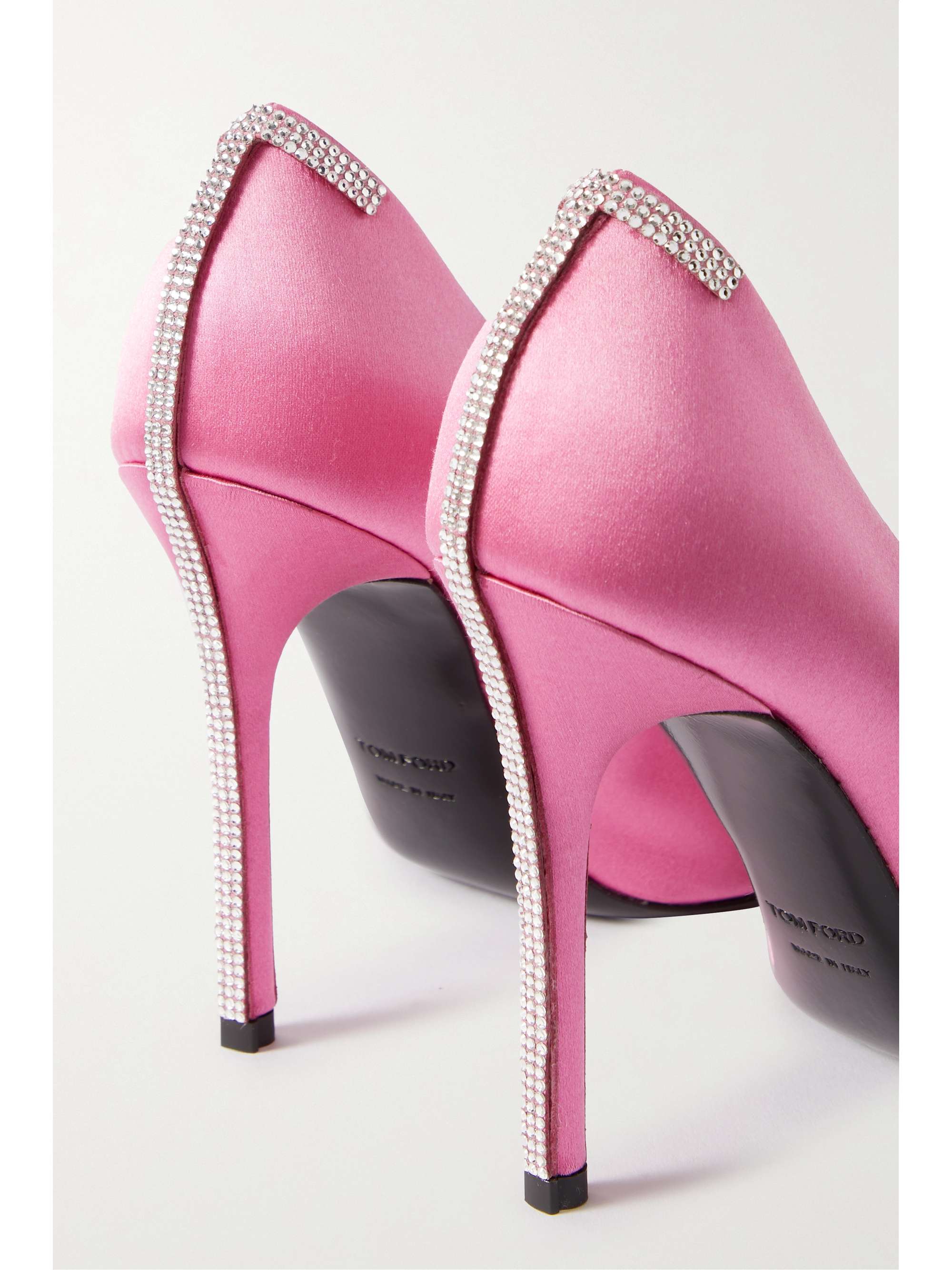 TOM FORD Iconic T crystal-embellished satin pumps