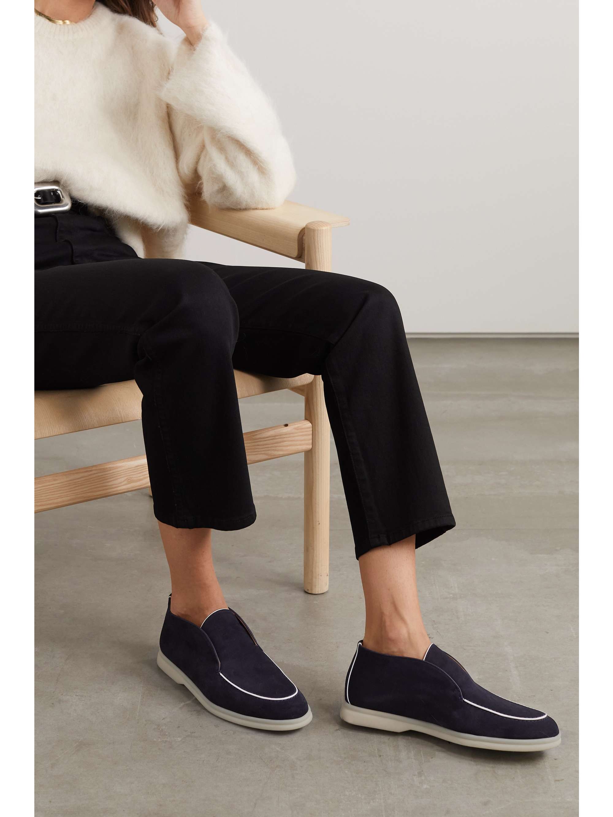 LORO PIANA Open Walk suede loafers