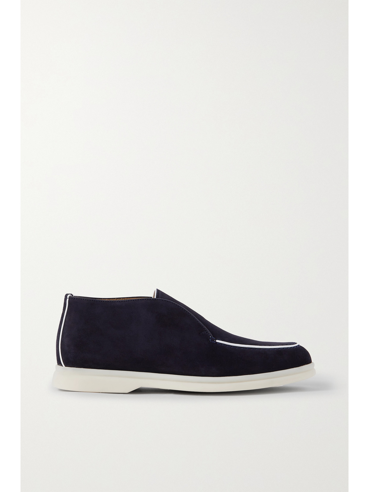Loro Piana Open Walk Suede Booties In Blue