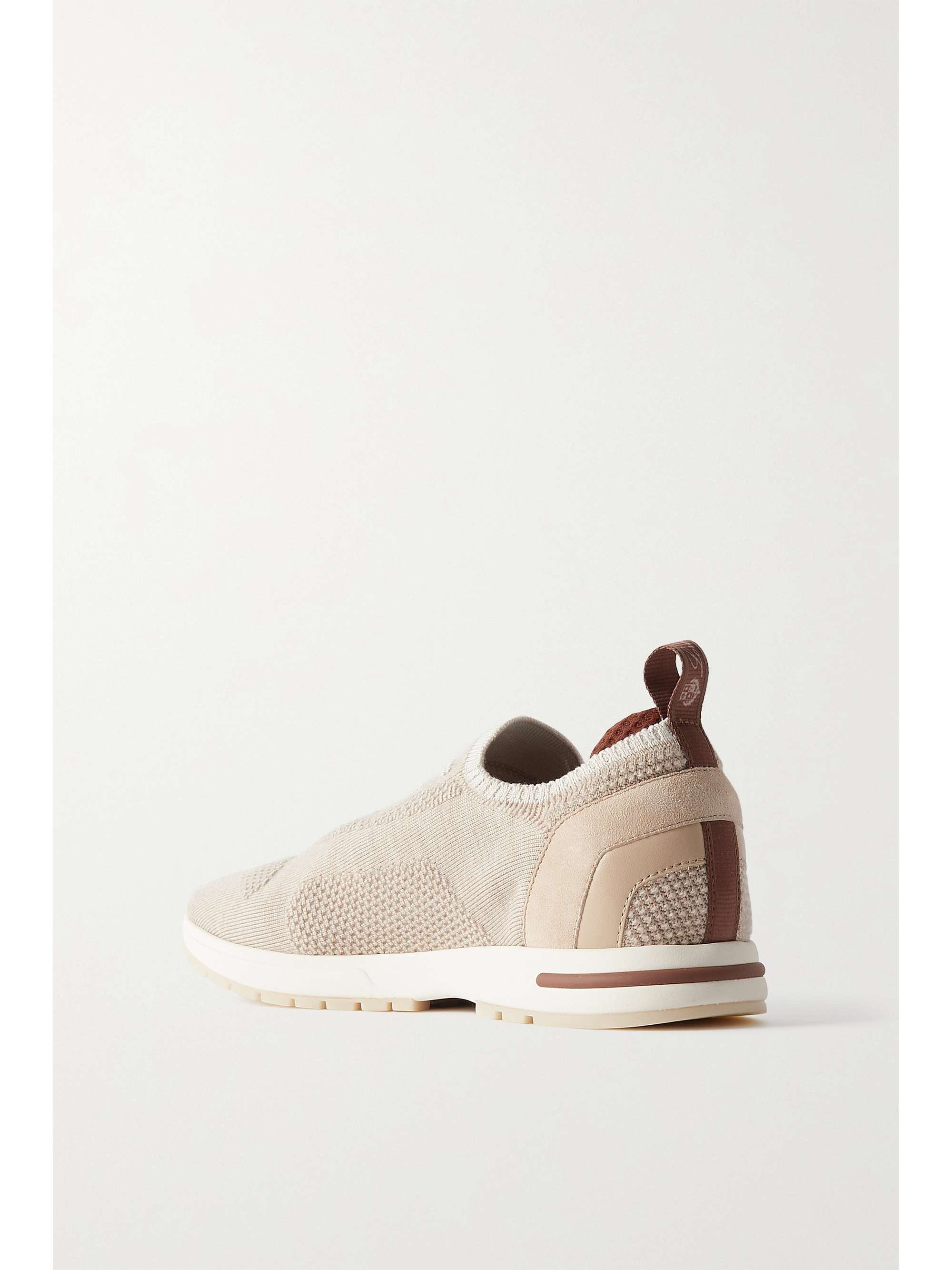 LORO PIANA Flexy leather-trimmed wool-blend sneakers