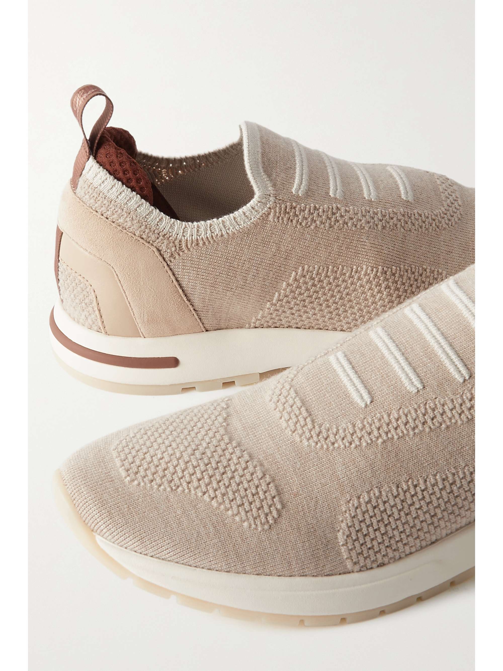 LORO PIANA Flexy leather-trimmed wool-blend sneakers