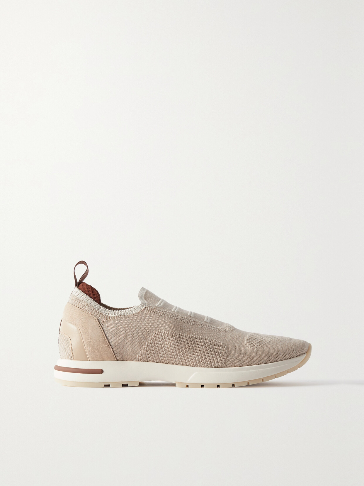 Loro Piana - Flexy Leather-trimmed Wool-blend Sneakers - Neutrals