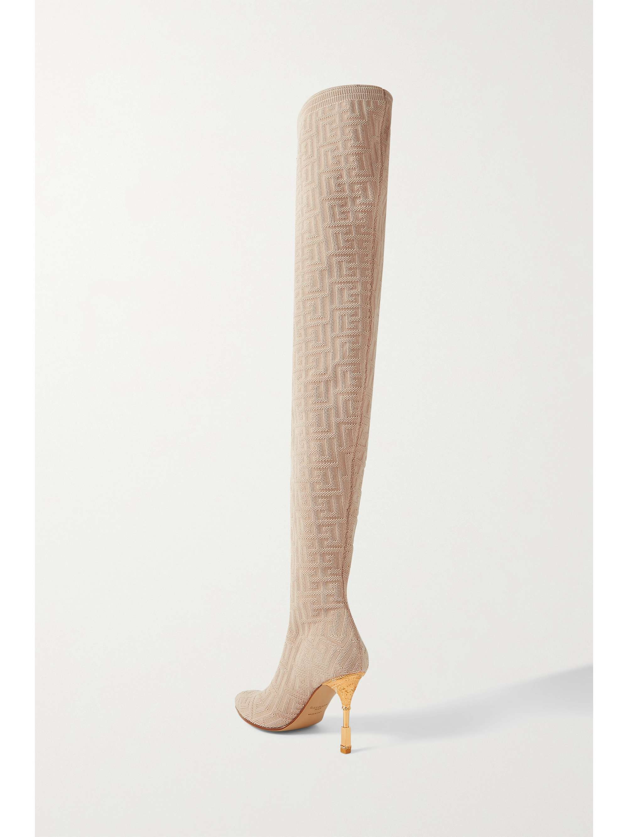 BALMAIN Stretch-jacquard over-the-knee boots