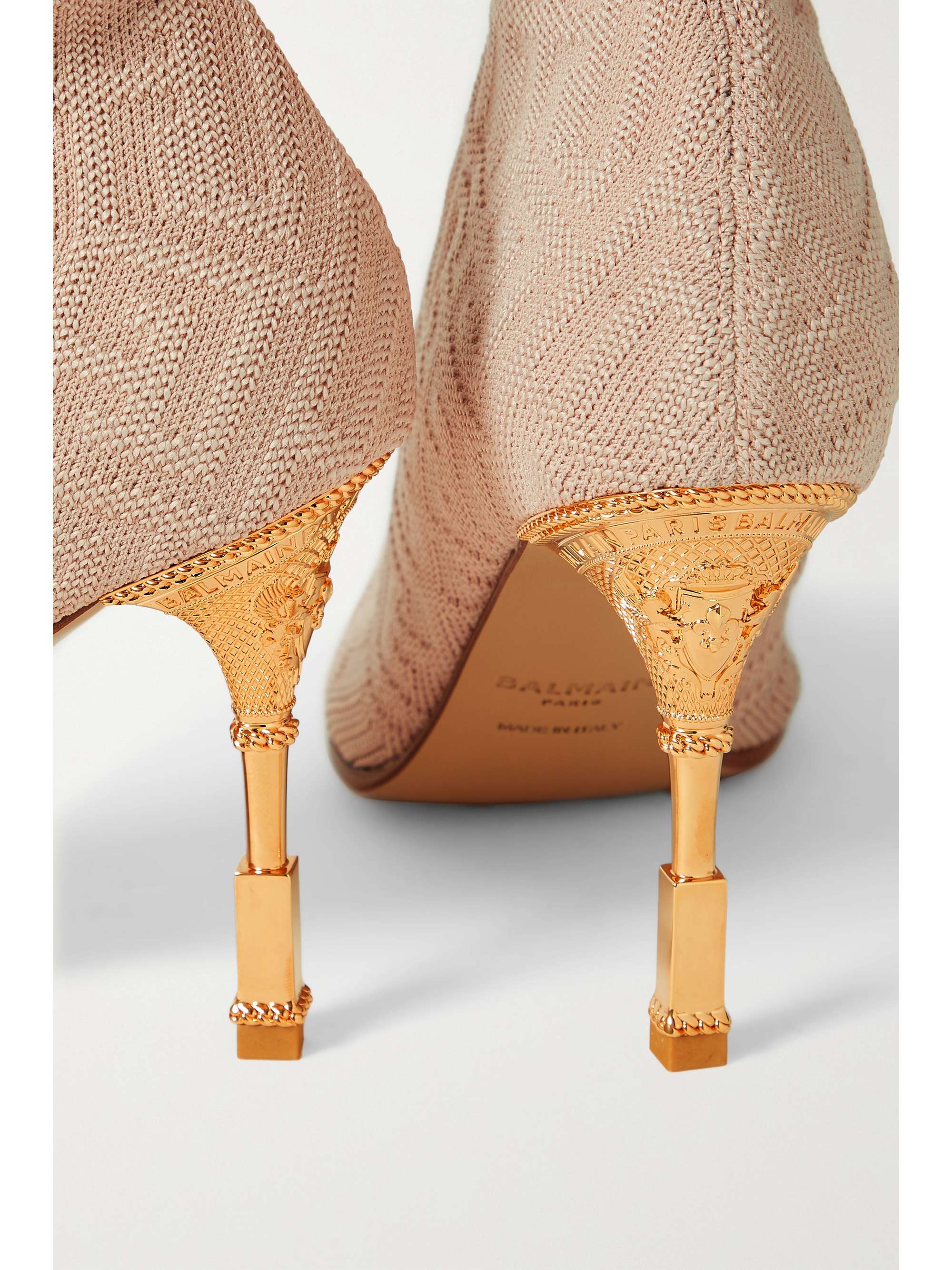 BALMAIN Stretch-jacquard over-the-knee boots