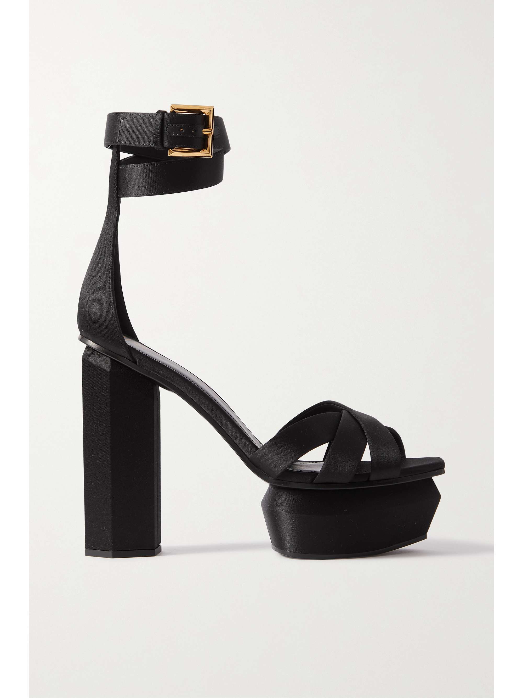 smøre Sjov læder BALMAIN Ava satin platform sandals | NET-A-PORTER