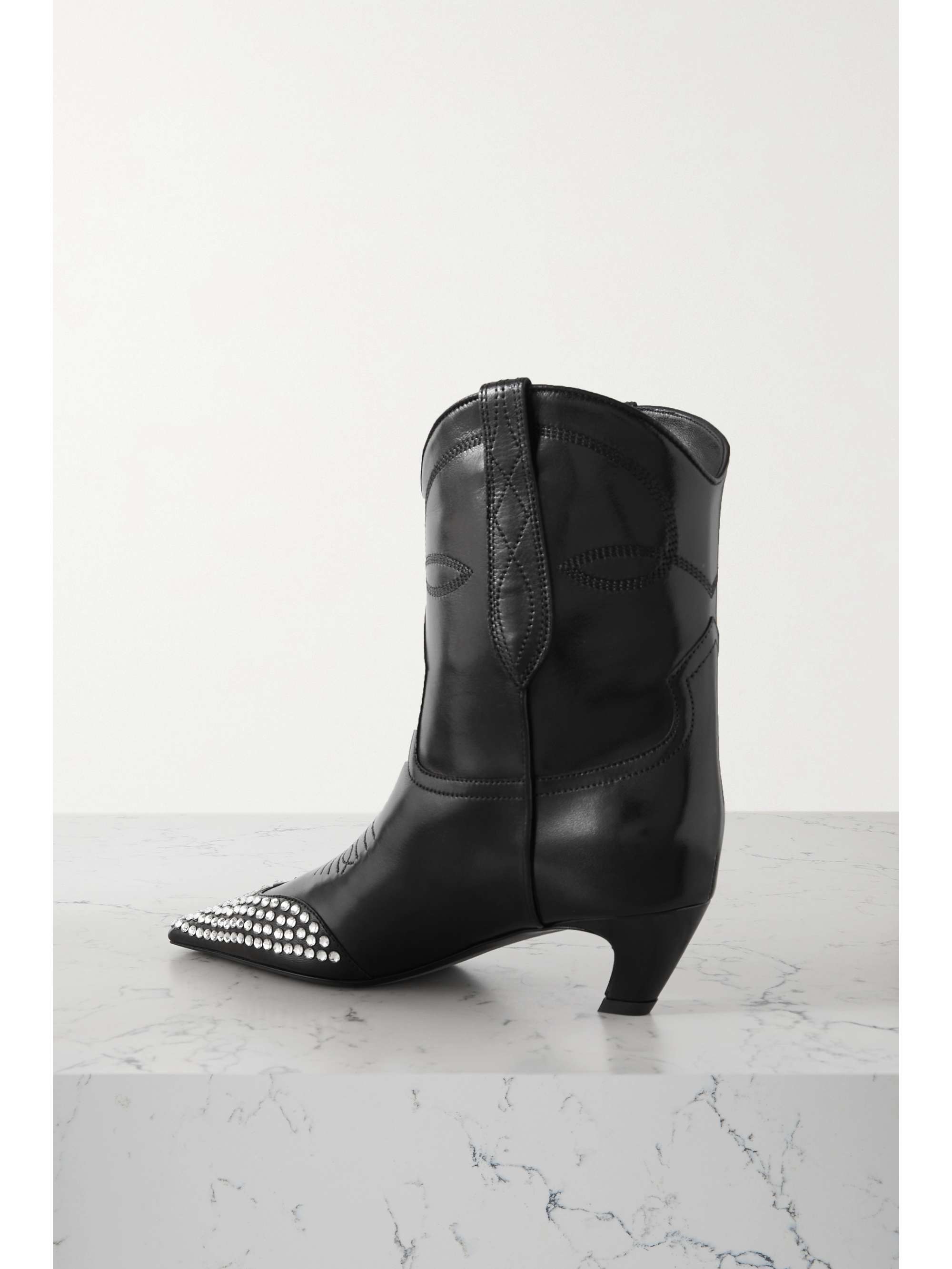 KHAITE Dallas Stiefel aus Leder mit Kristallen