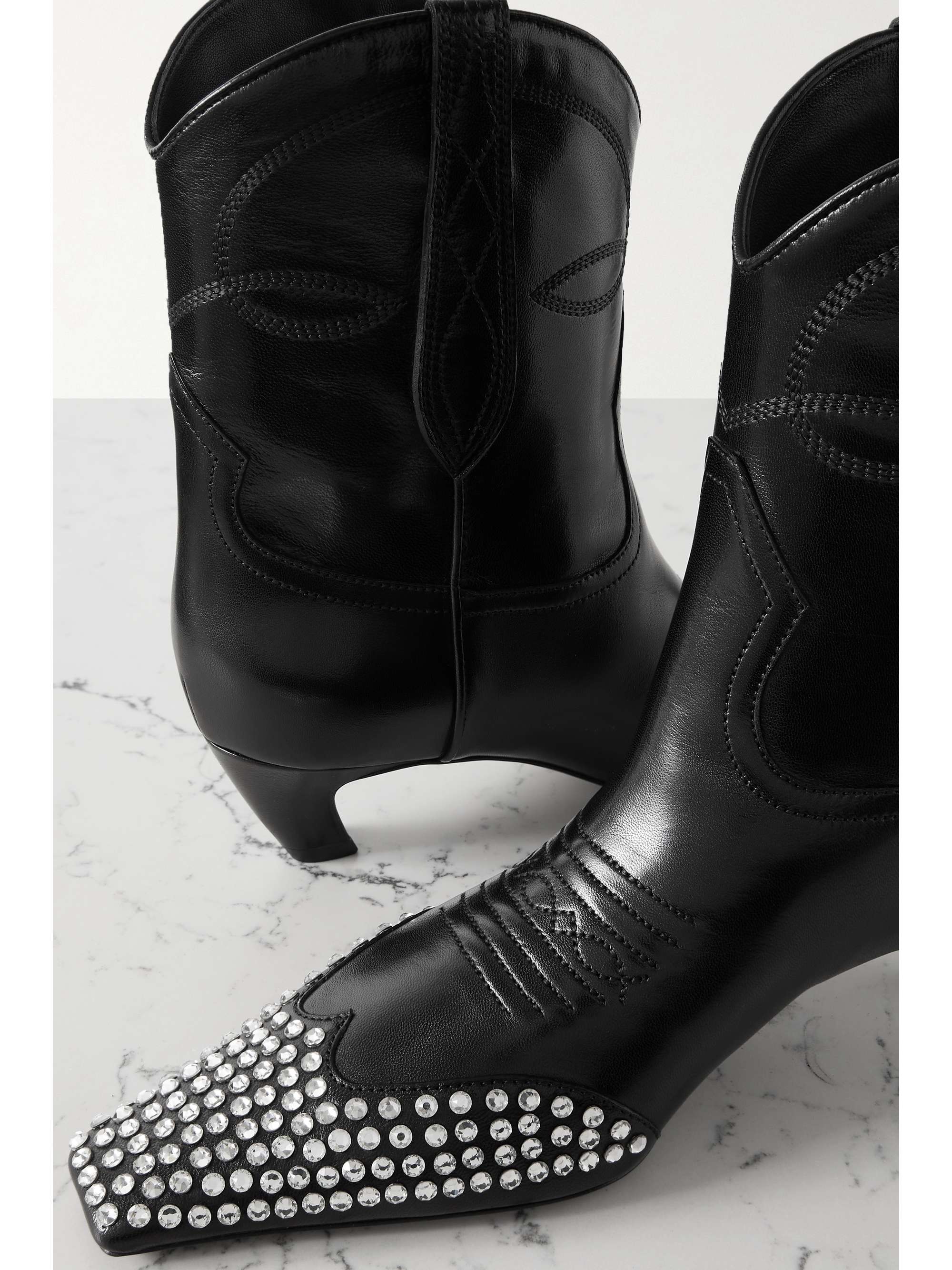 KHAITE Dallas Stiefel aus Leder mit Kristallen