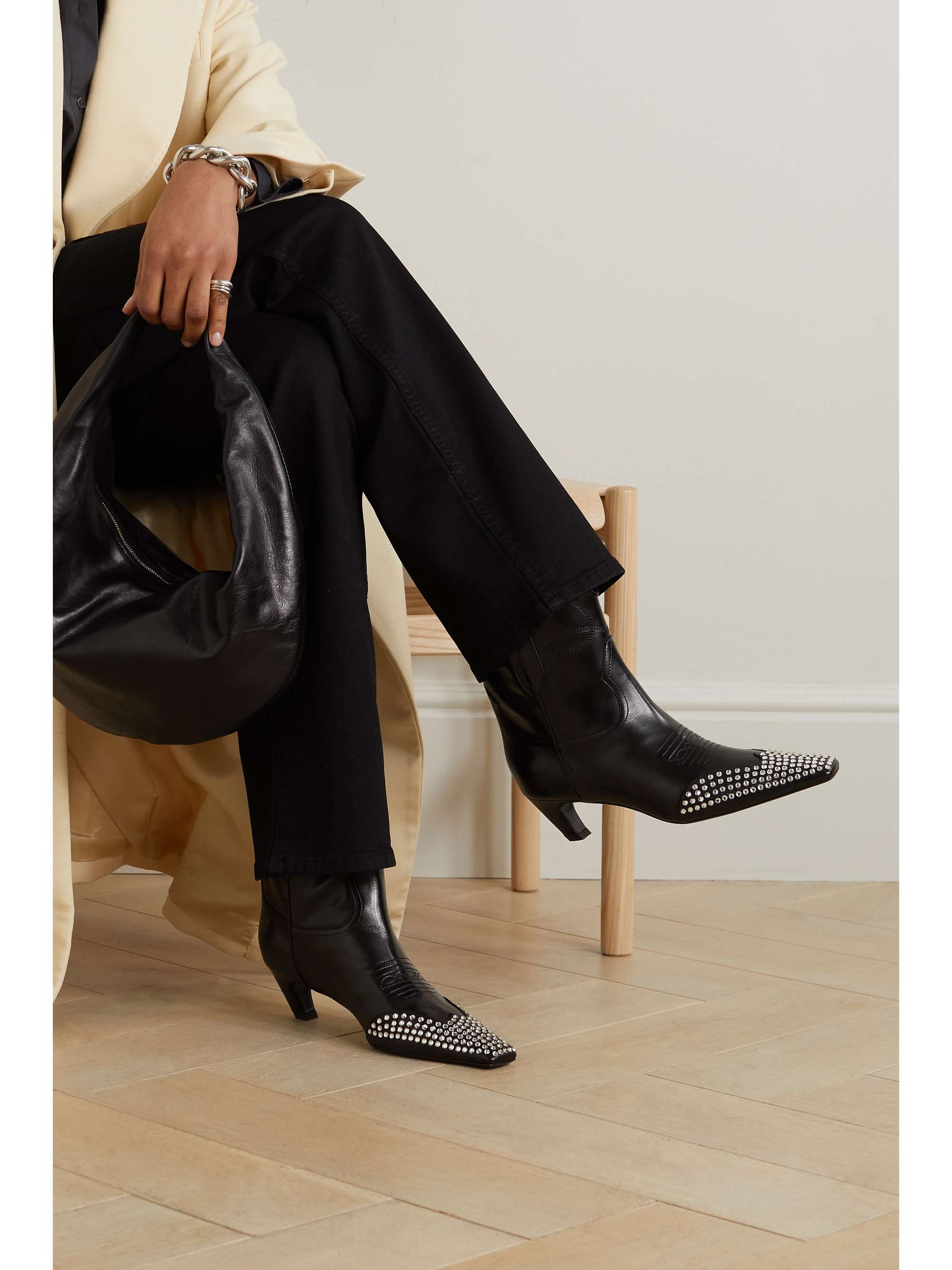 KHAITE Dallas Stiefel aus Leder mit Kristallen