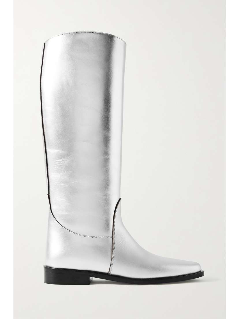 Khaite — Wooster metallic leather knee boots