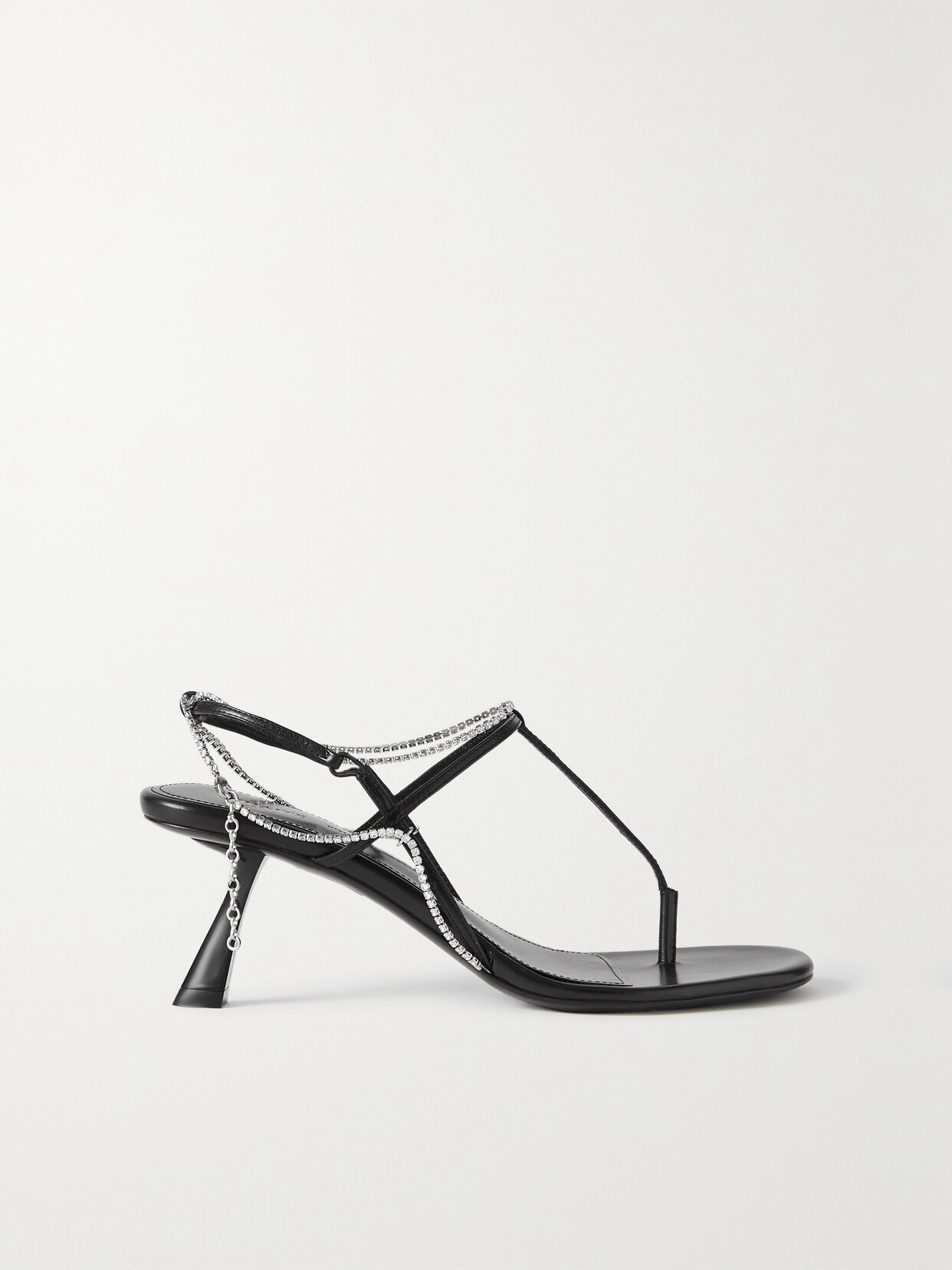 Khaite - Linden Crystal-embellished Leather Sandals - Black