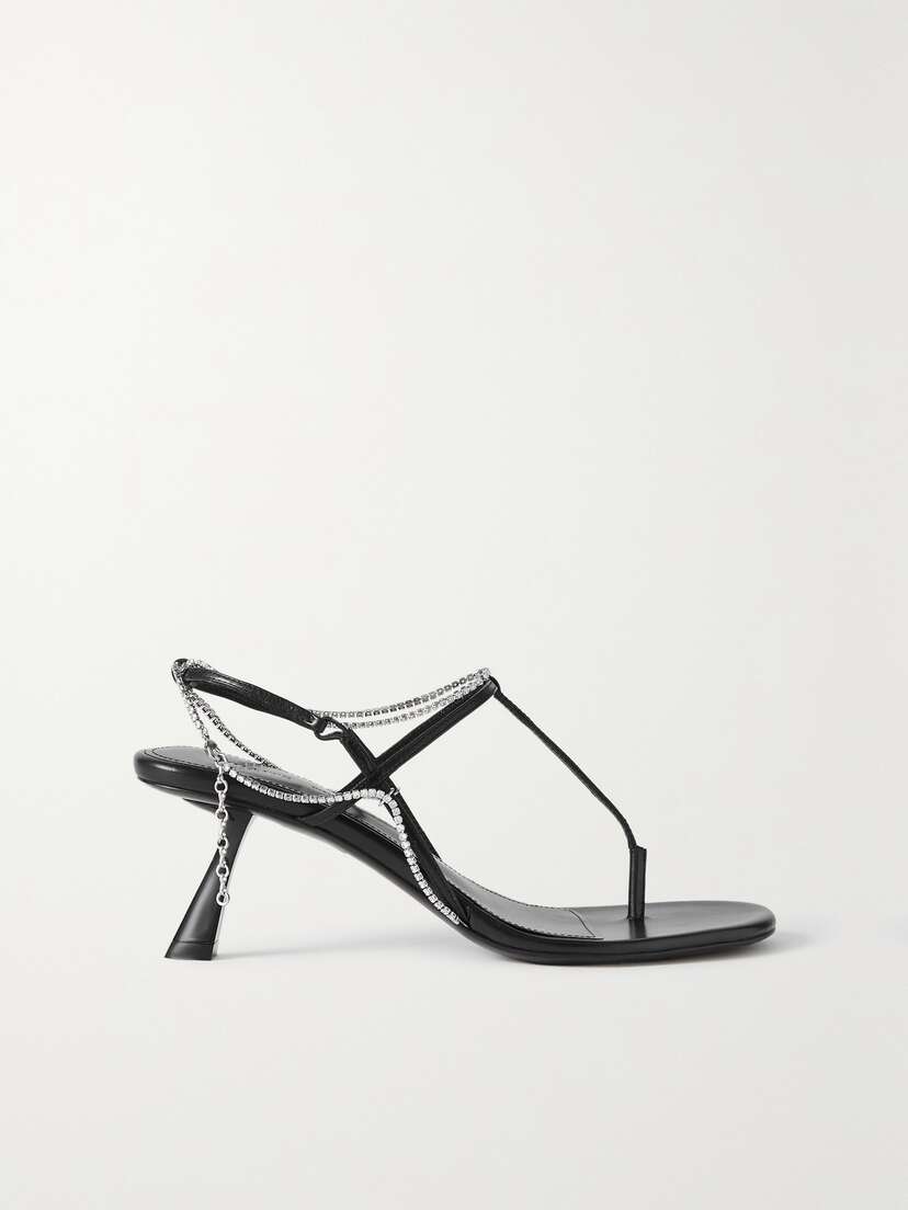 Khaite Linden Crystal-embellished Leather Sandals