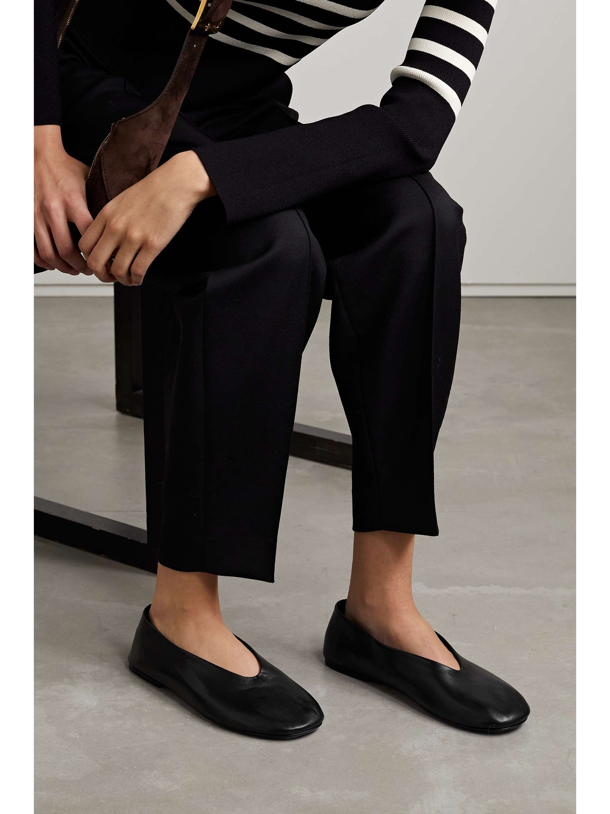 KHAITE Marcy leather ballet flats