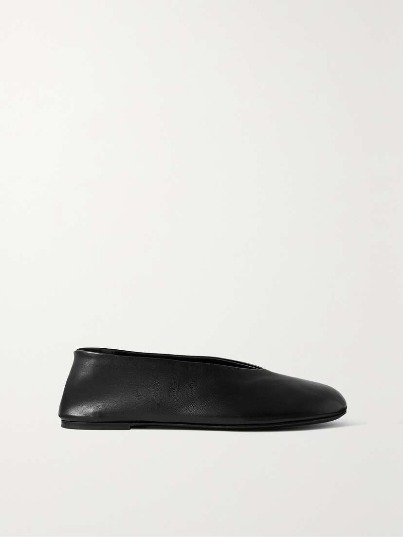 Khaite Marcy Leather Ballet Flats