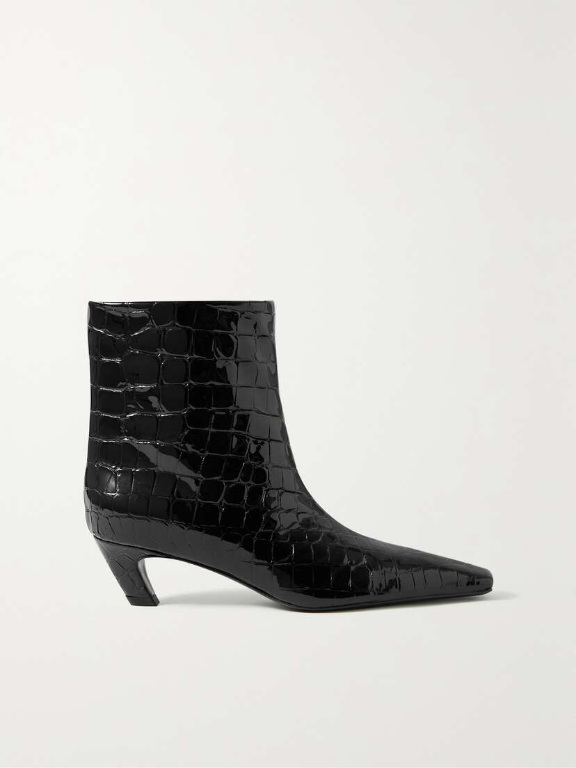 Khaite Arizona Croc-effect Leather Ankle Boots