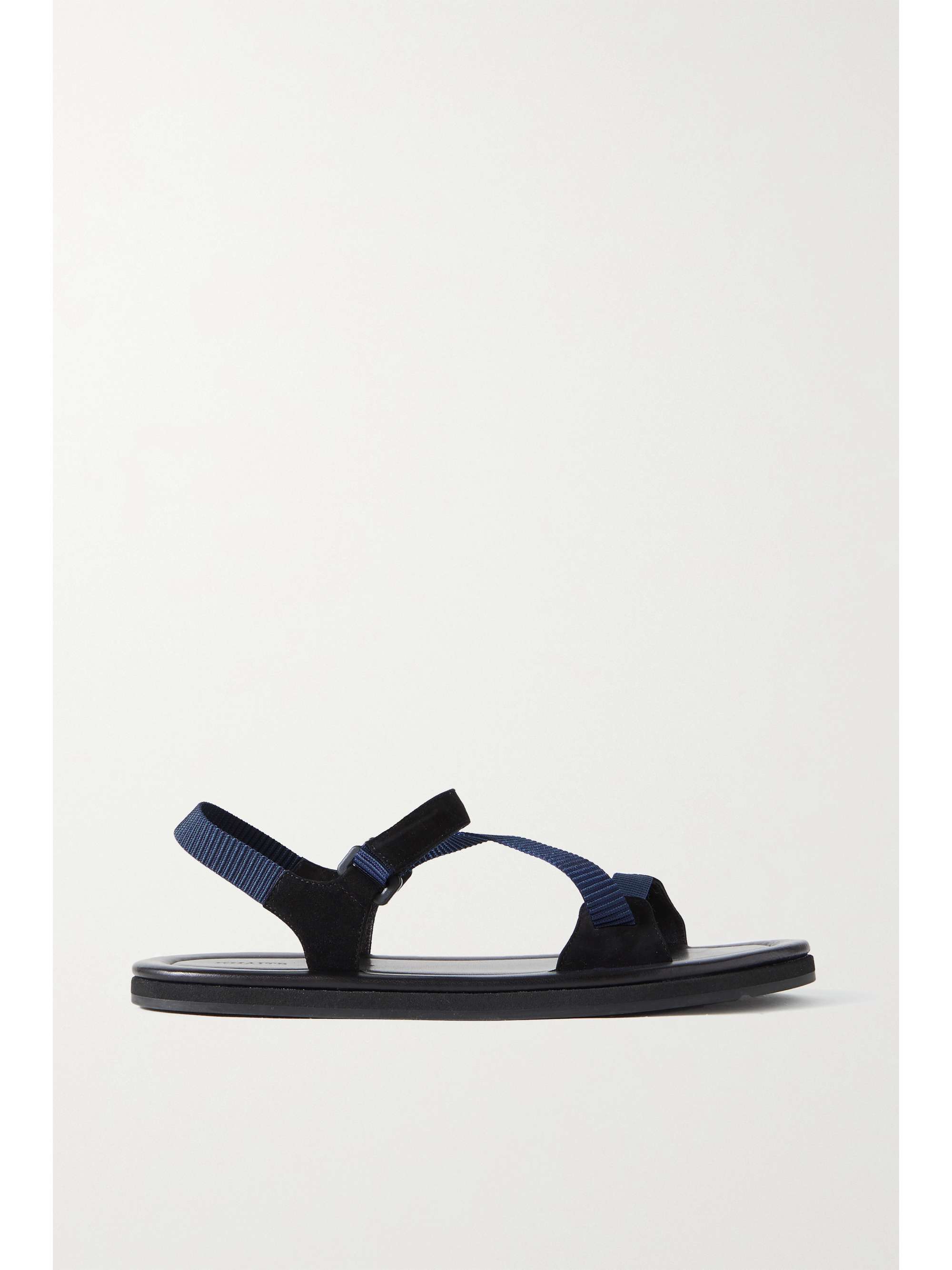 KHAITE Hacker suede-trimmed webbing sandals | NET-A-PORTER