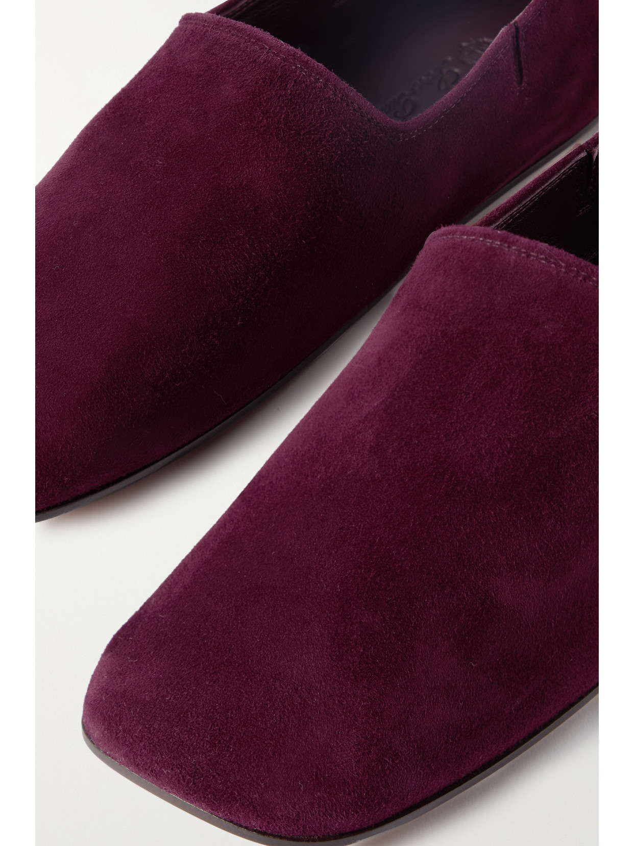 Shop Loro Piana Gravina Suede Loafers In Purple