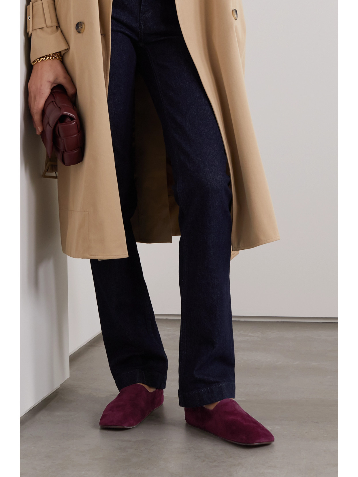 Loro Piana Gravina Suede Loafers In Purple