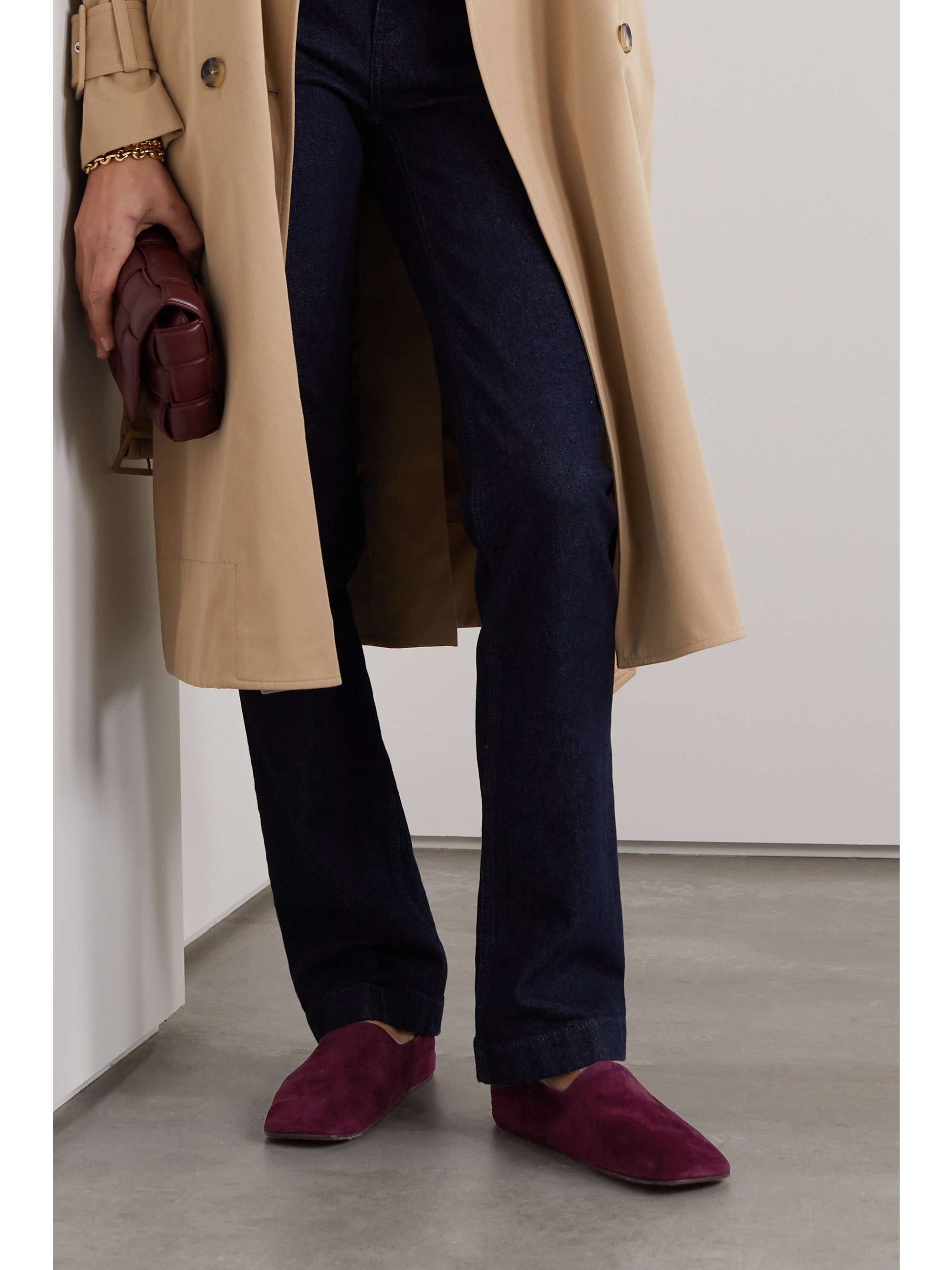 LORO PIANA Gravina suede loafers