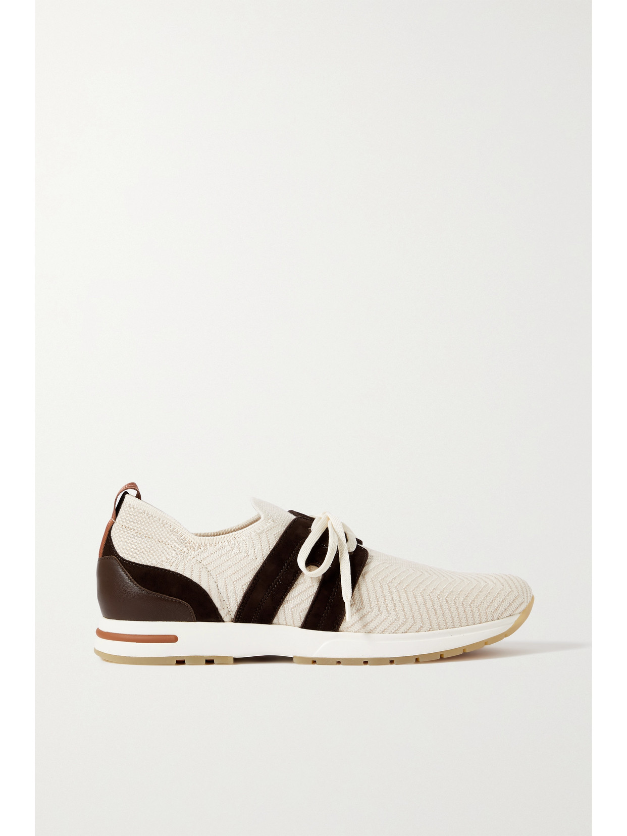 Loro Piana 360 Lp Lady Flexy Walk Leather-trimmed Wool Sneakers