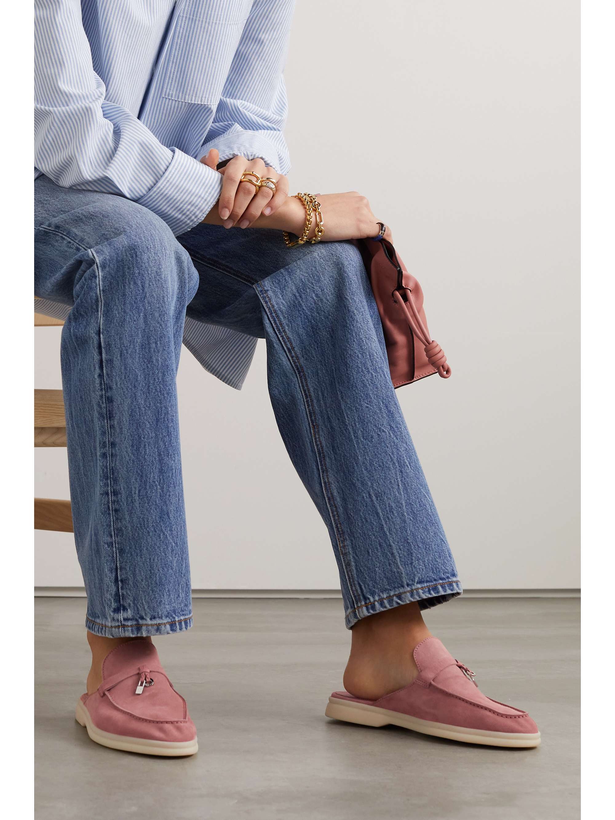 LORO PIANA Babouche Charms Walk suede slippers
