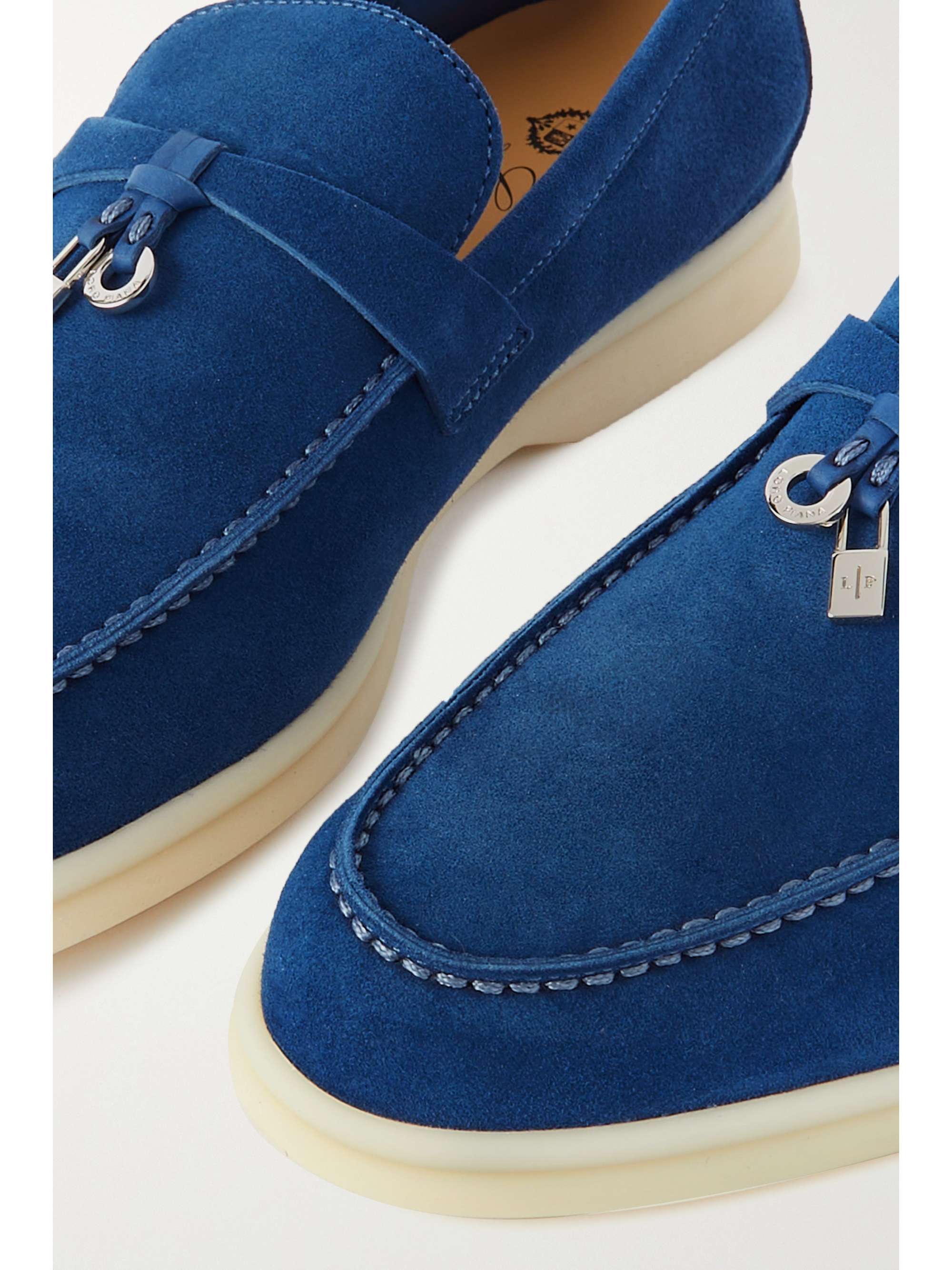 LORO PIANA Summer Charms Walk suede loafers | NET-A-PORTER