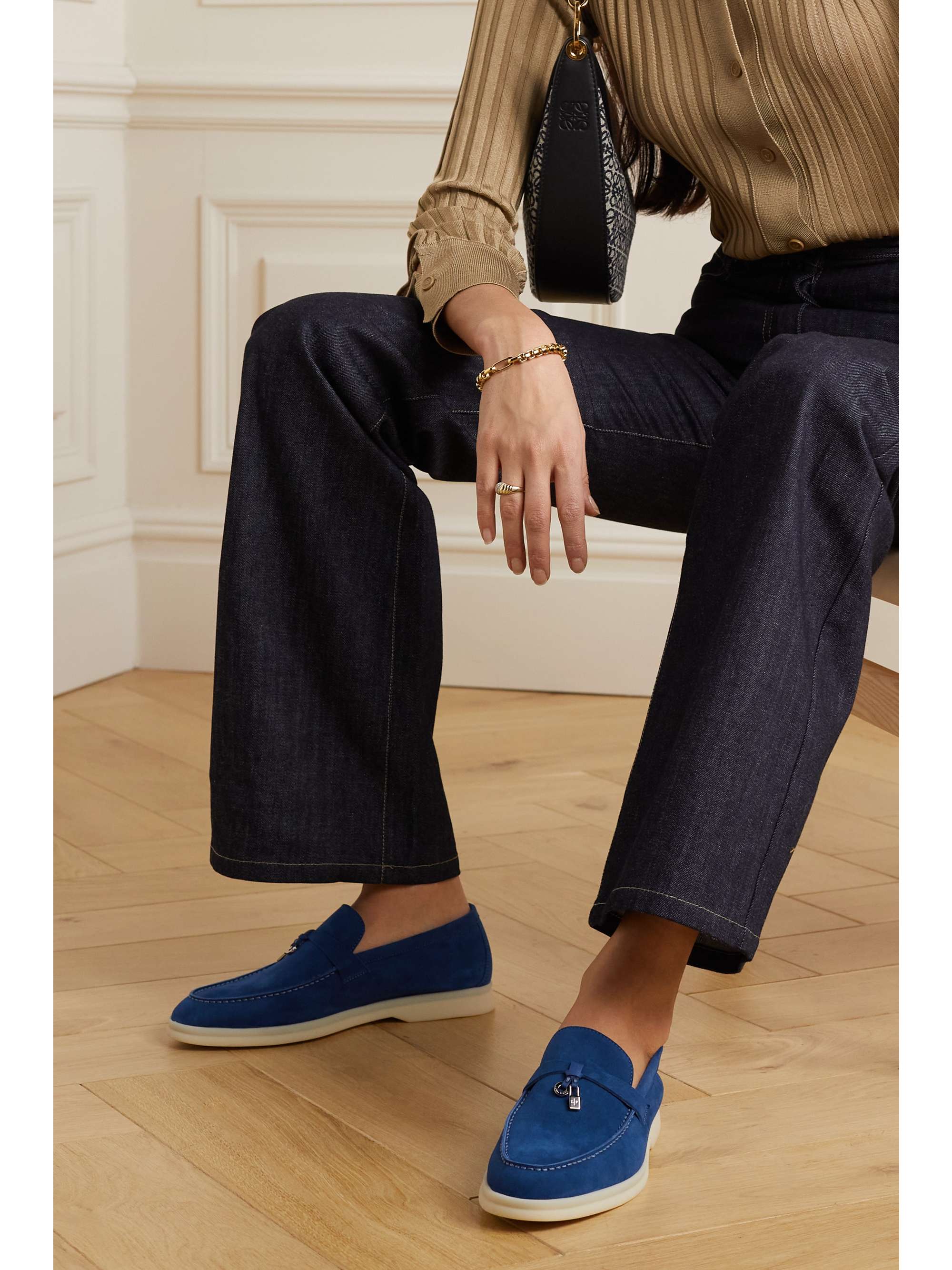 LORO PIANA Summer Charms Walk suede loafers NETAPORTER
