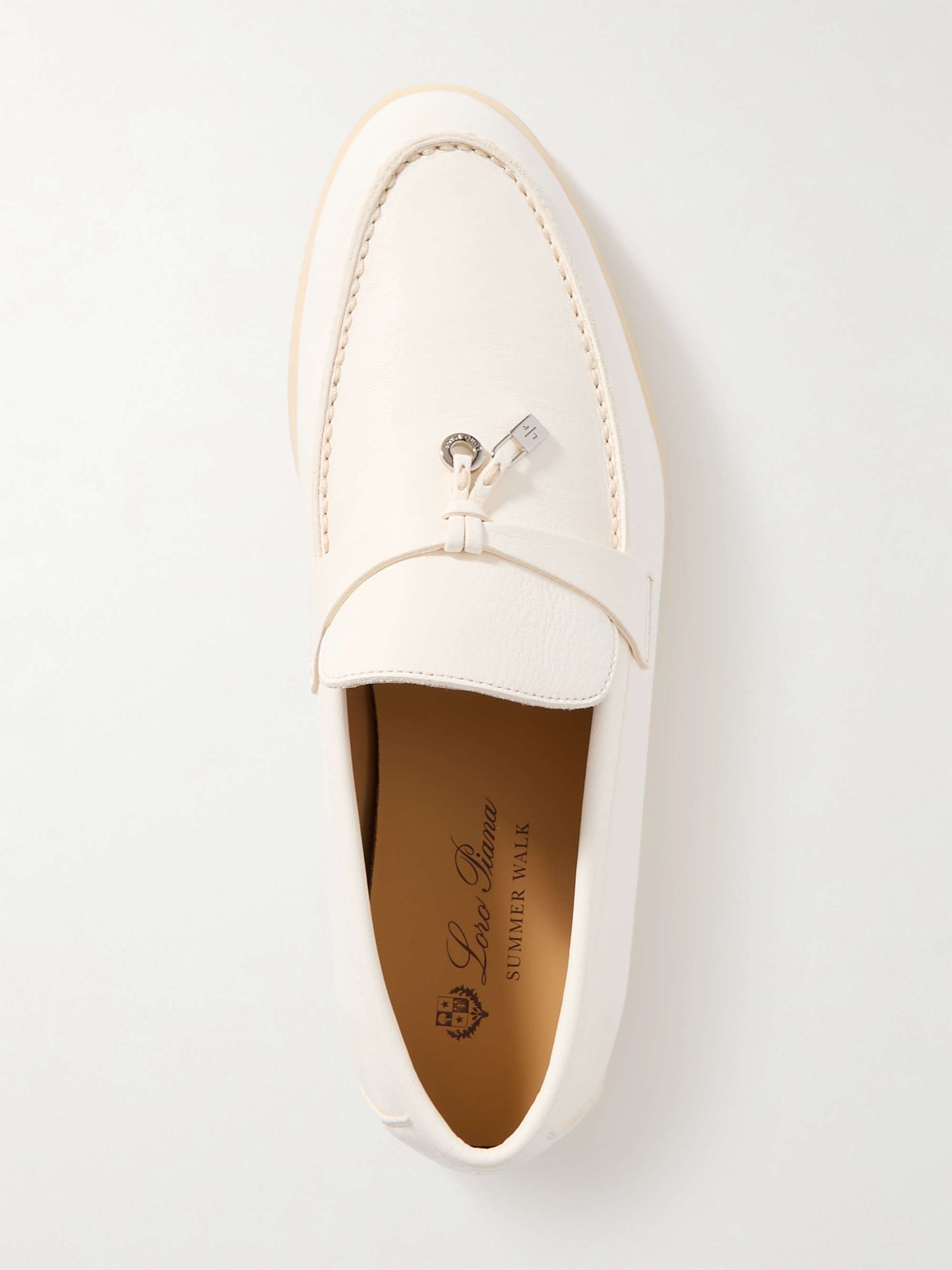LORO PIANA Summer Charms Walk embellished suede loafers