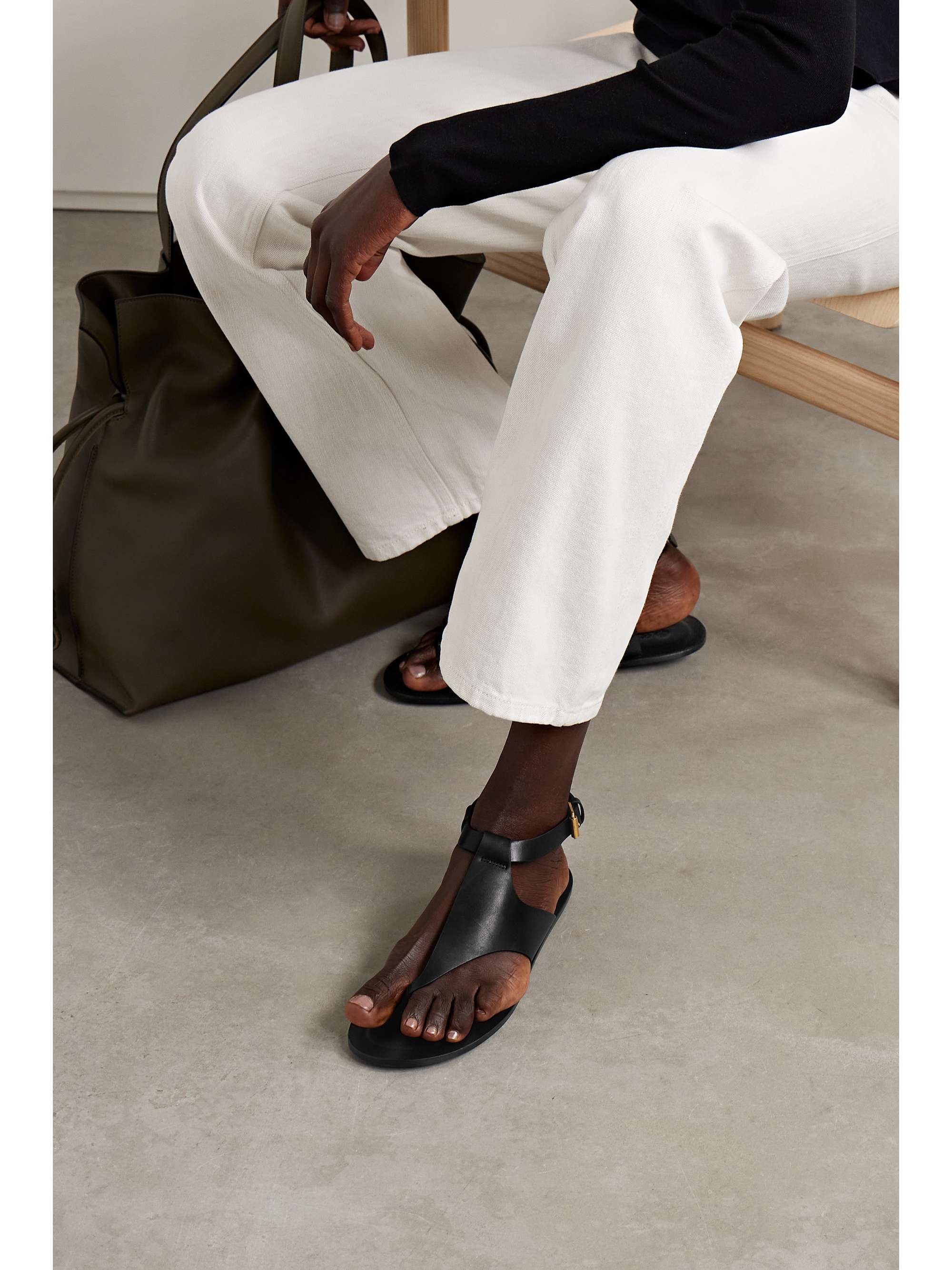 LORO PIANA Trani leather sandals | NET-A-PORTER