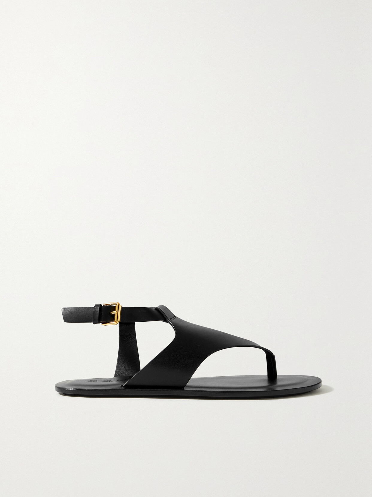 Loro Piana Trani Leather Sandals In Black