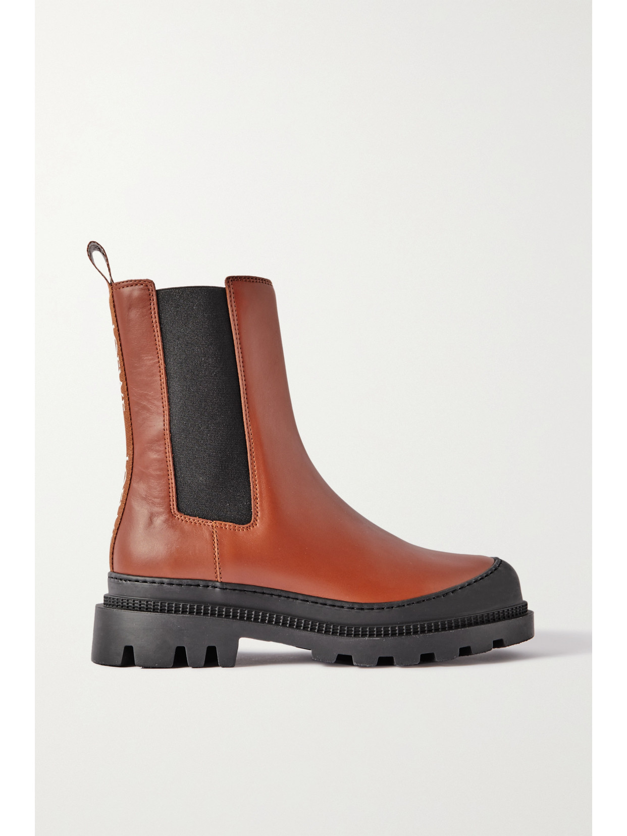 Loewe - Webbing-trimmed Leather Chelsea Boots - Brown