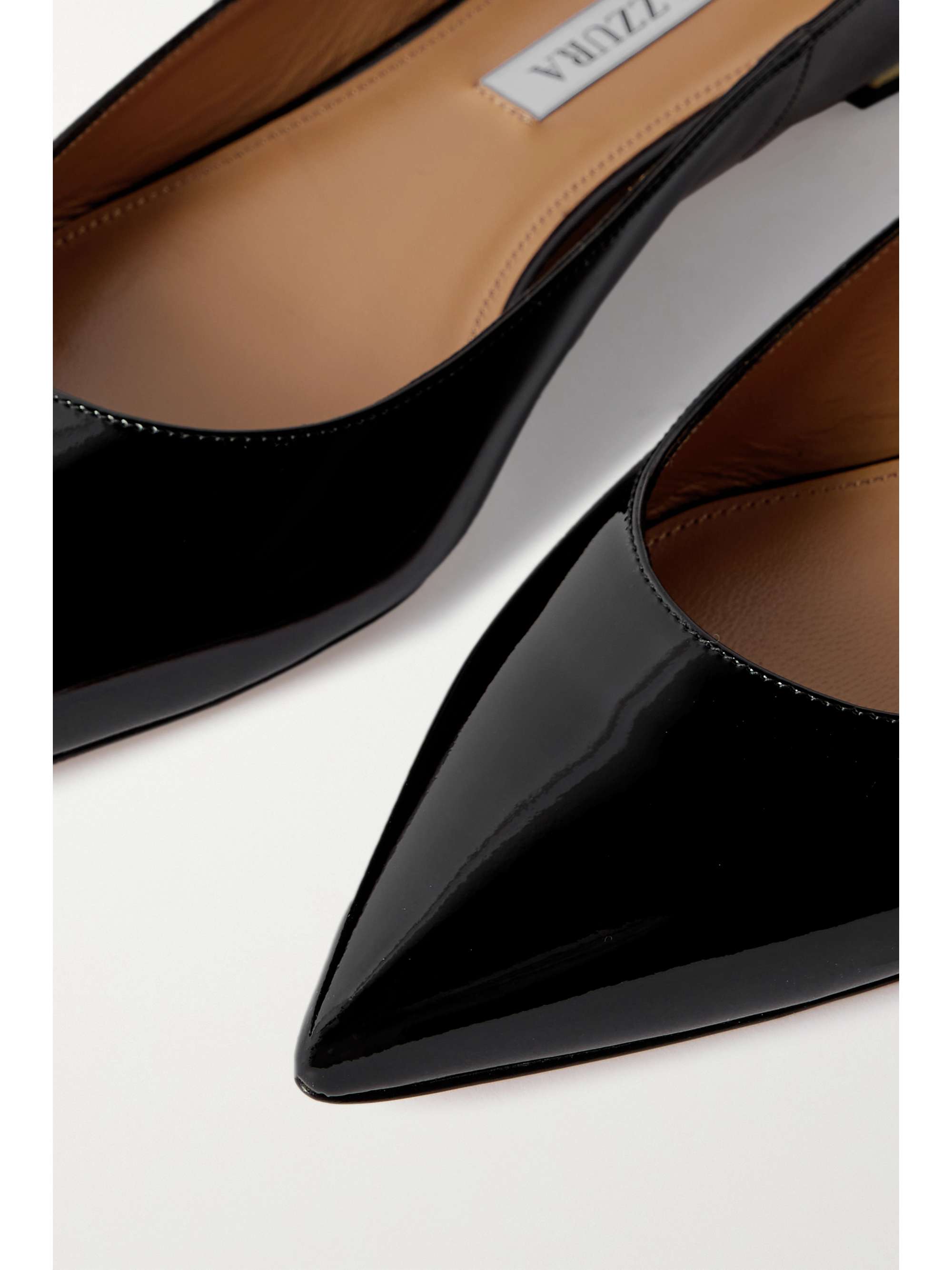 AQUAZZURA Love Affair patent-leather point-toe flats