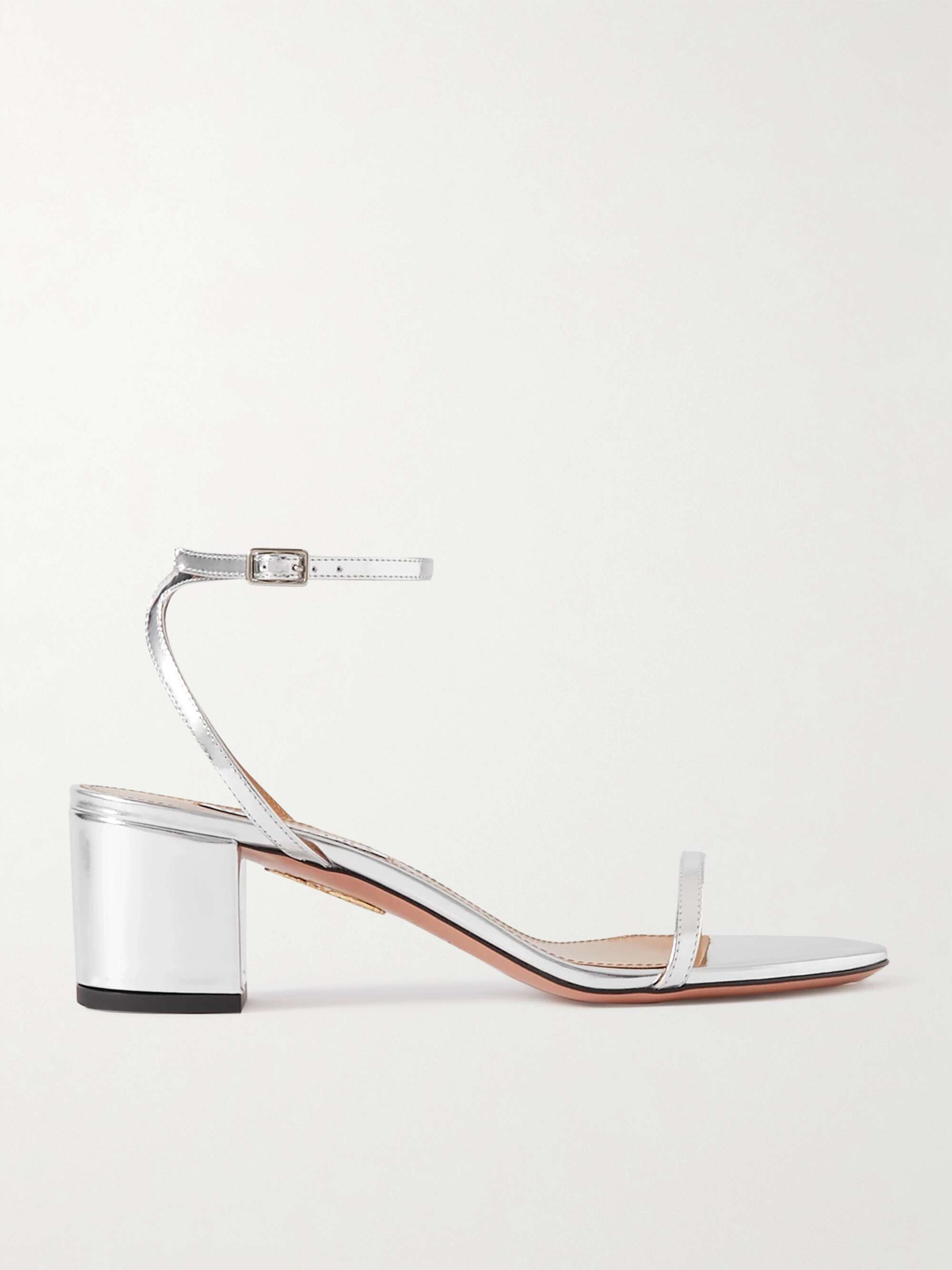 AQUAZZURA Olie 50 metallic leather sandals | NET-A-PORTER AQUAZZURA Olie 50 metallic leather sandals | NET-A-PORTER