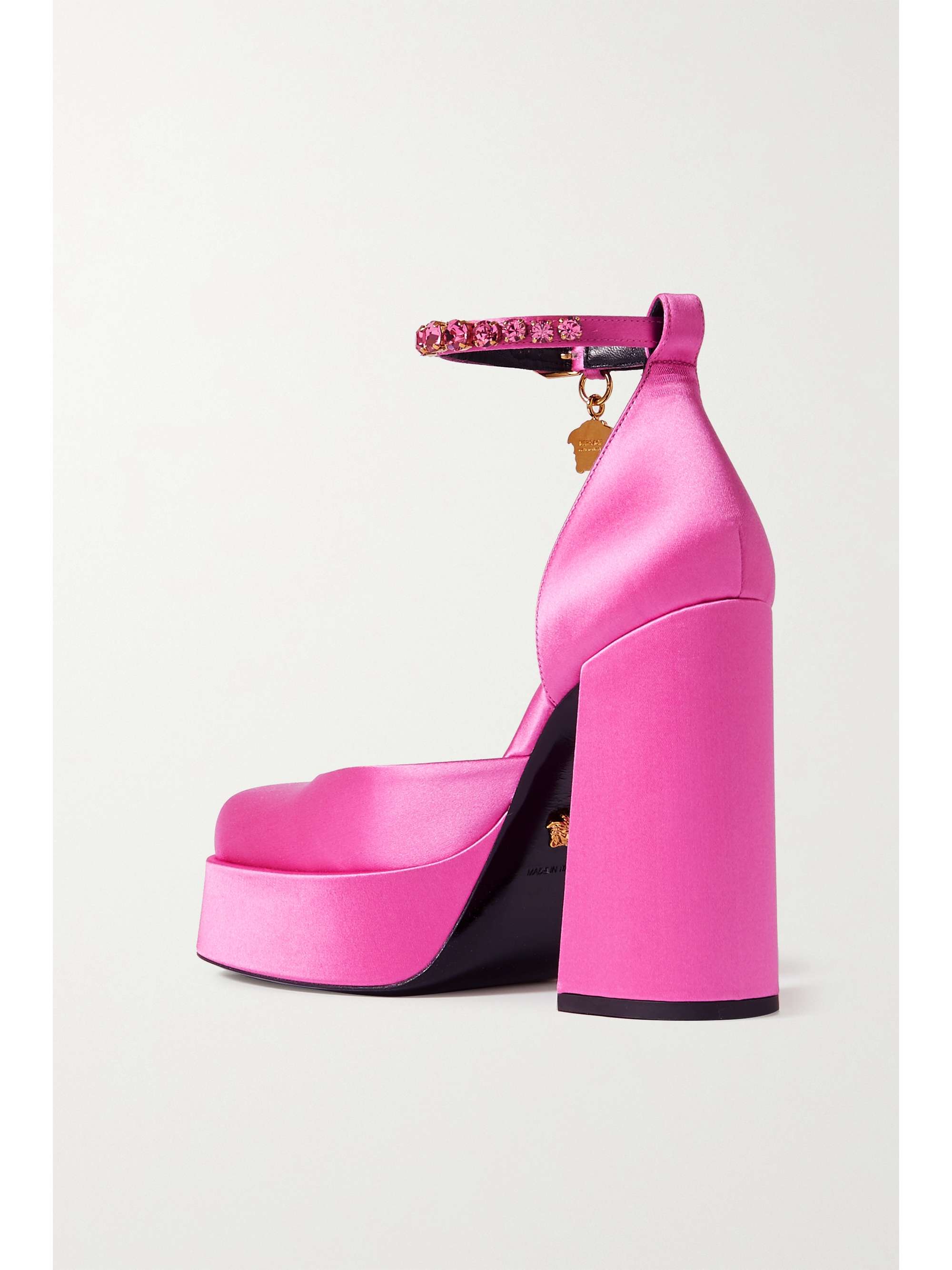 VERSACE Medusa Aevitas embellished satin platform pumps